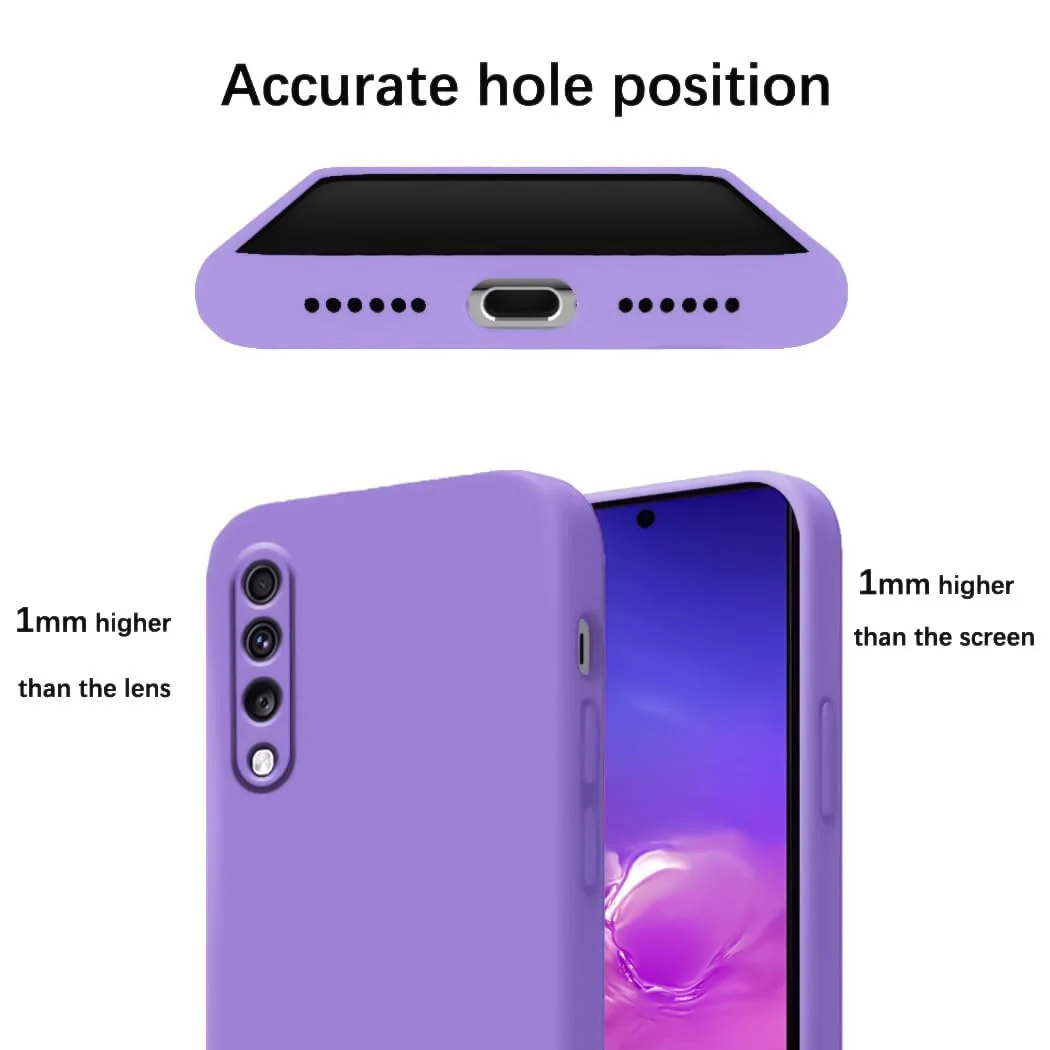 DL3 Mobilak Soft Silicone Protective Case for Samsung Galaxy A70 / A70s with Microfiber Lining and Shockproof Design - Light Purple