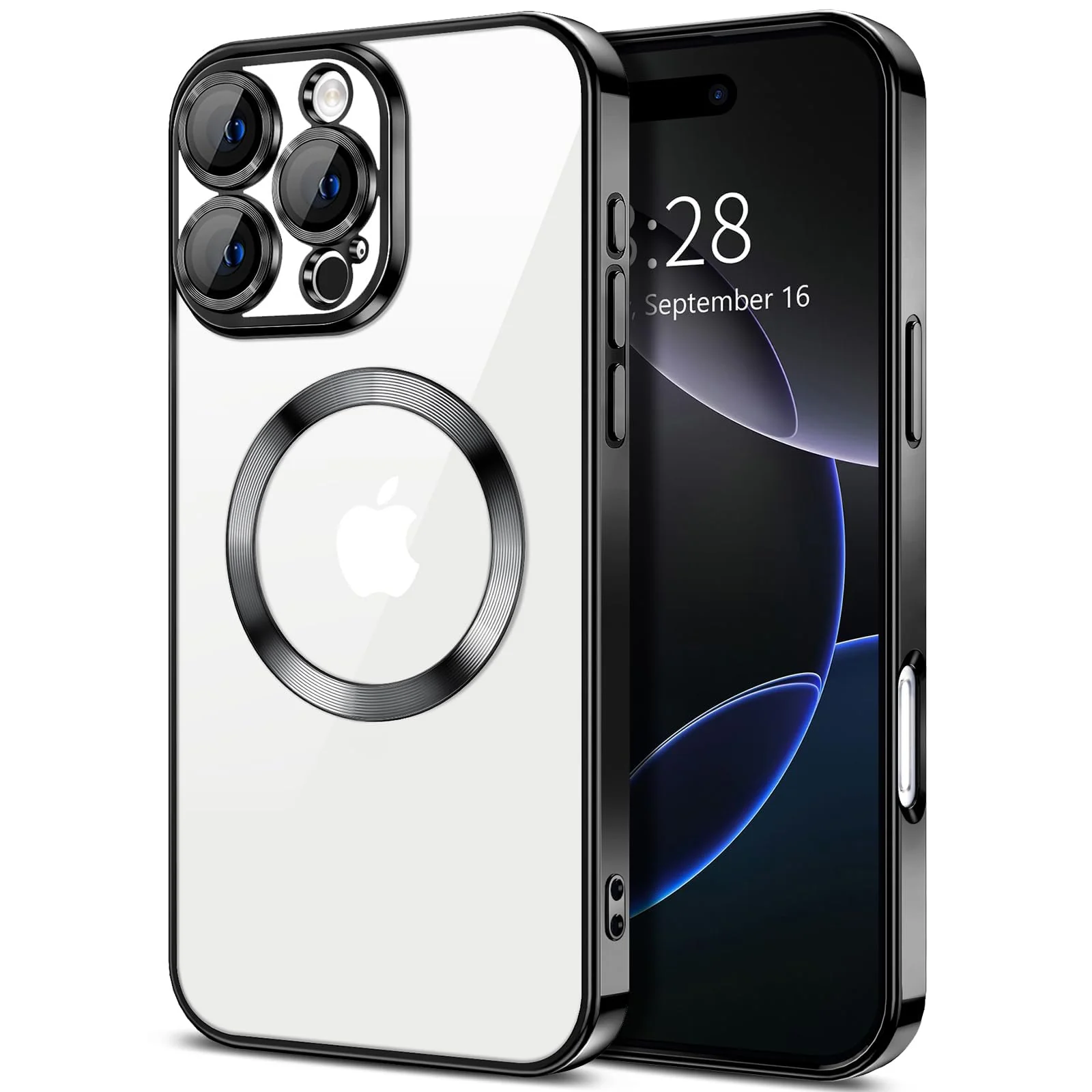DL3 Mobilak Plated-Edge TPU Protective Case with Camera Protection for iPhone 16 Pro - Black