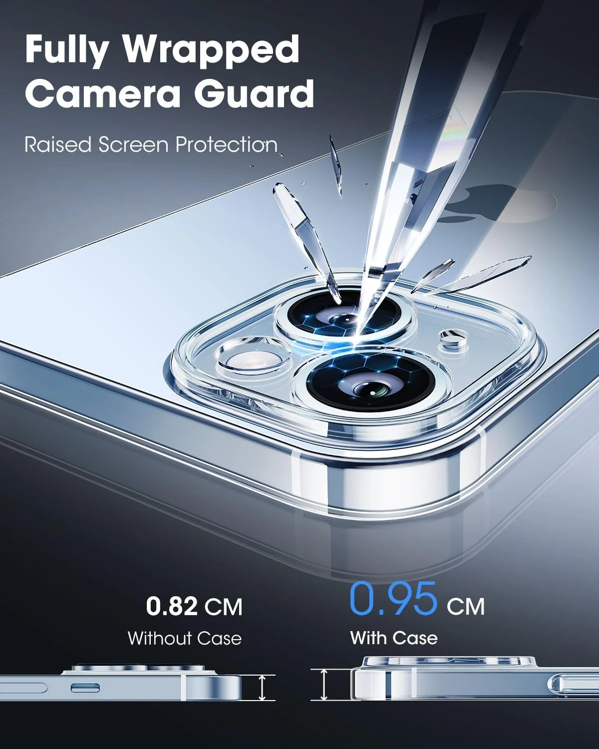 DL3 Mobilak Clear TPU Protective Case for iPhone with Camera Protection and Shockproof Design - Clear