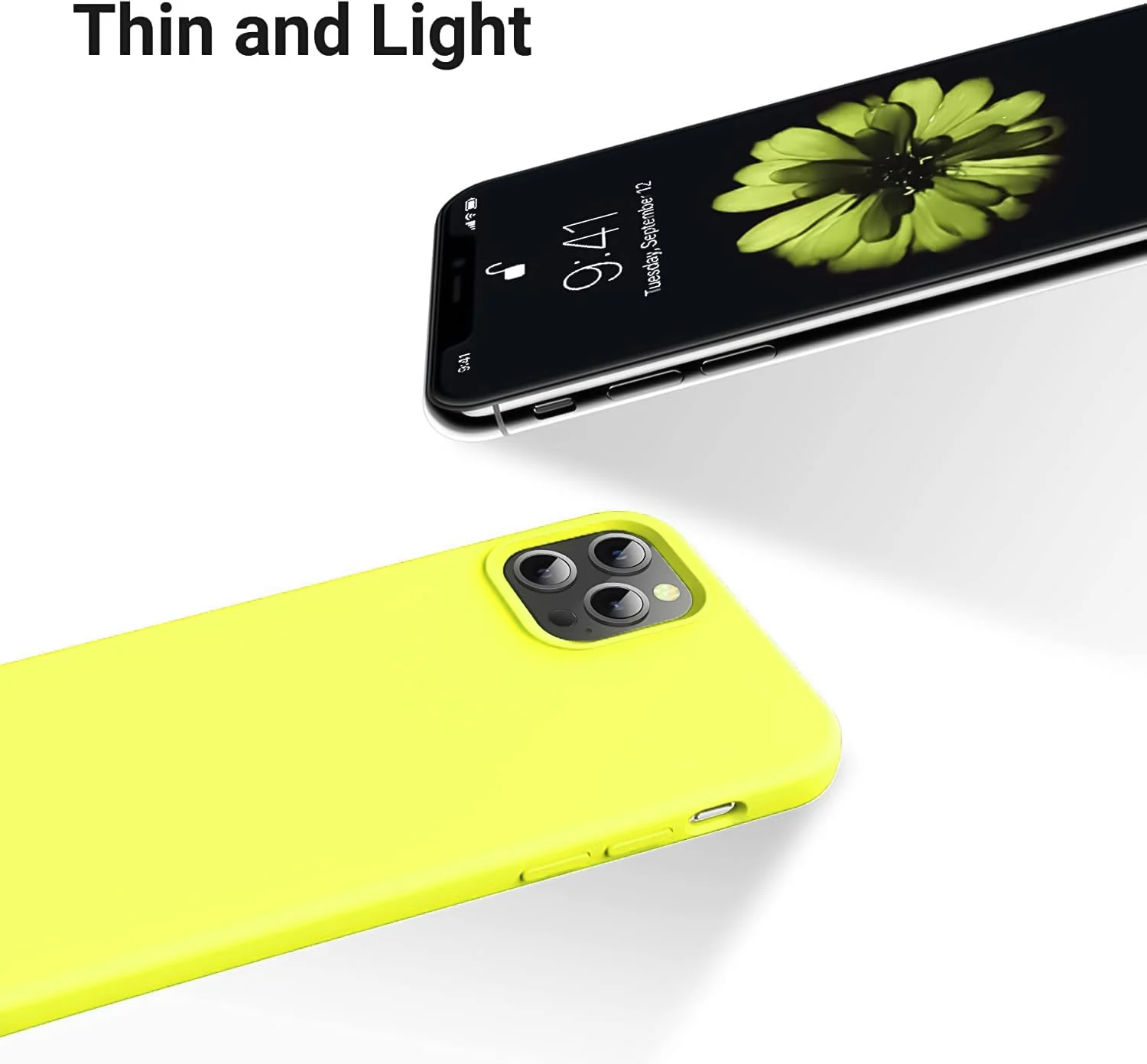 DL3 Mobilak Compatible with iPhone 11 Pro (5.8 Inch) Case, Liquid Silicone Case, Full Body Protective Cover, Shockproof, Slim Phone Case, Anti-Scratch Soft Microfiber Lining - Lemon