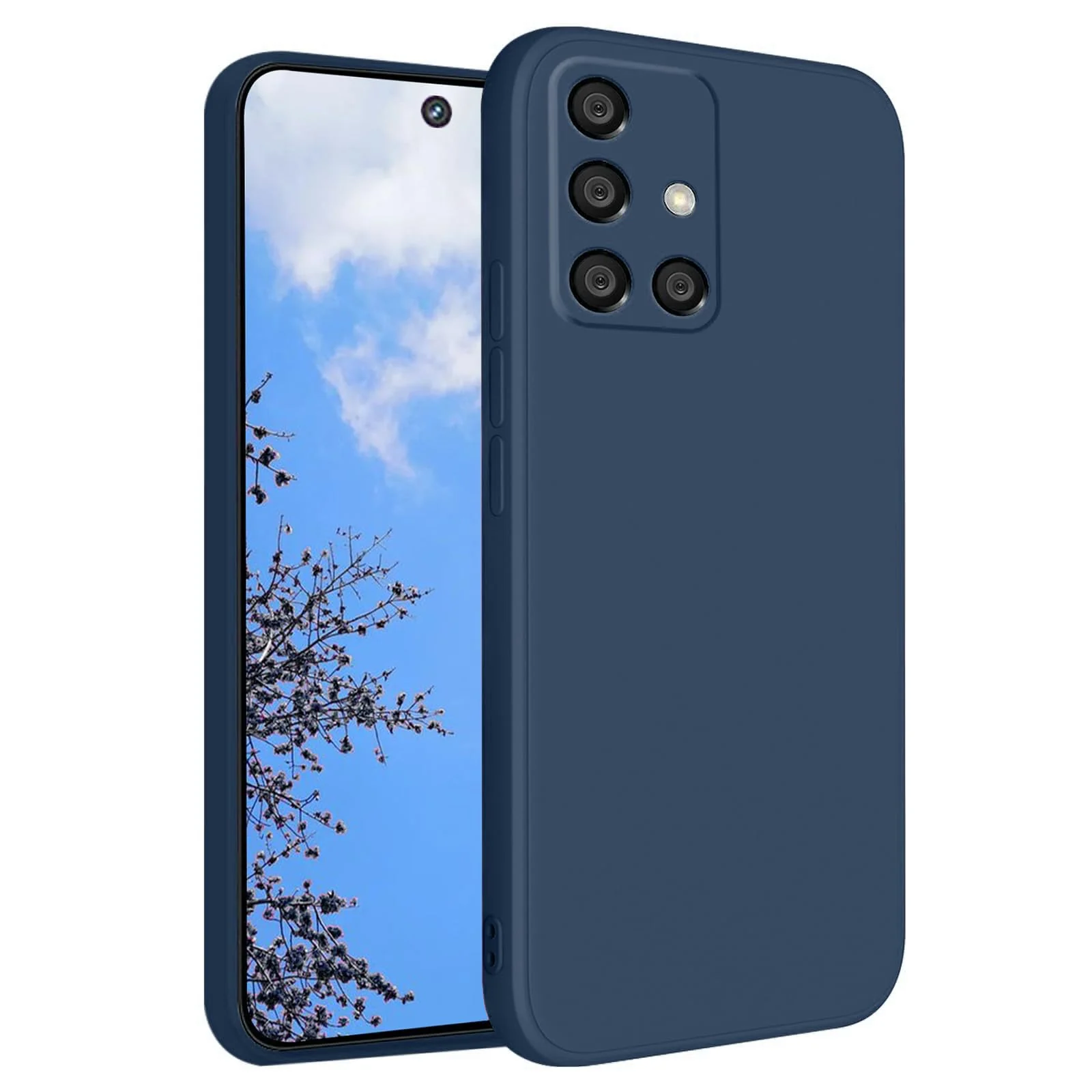 DL3 Mobilak Soft Silicone Protective Case for Samsung Galaxy A71 with Microfiber Lining and Shockproof Design - Dark Blue