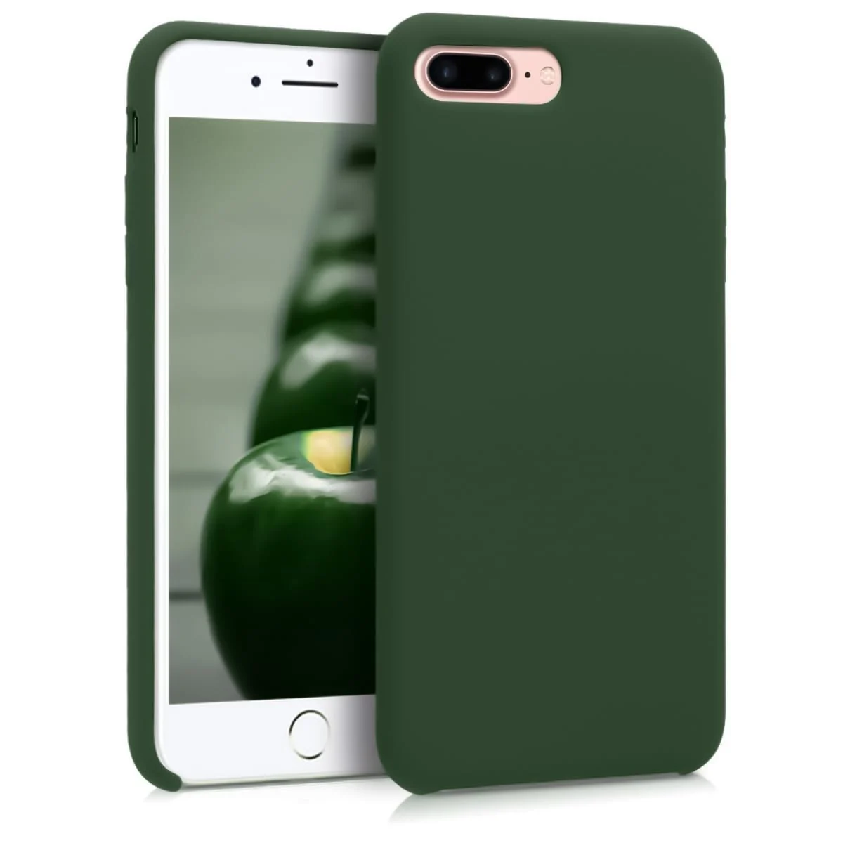 DL3 Mobilak Liquid Silicone Protective Case with Soft Microfiber Lining for iPhone 7 Plus / iPhone 8 Plus - Green 2