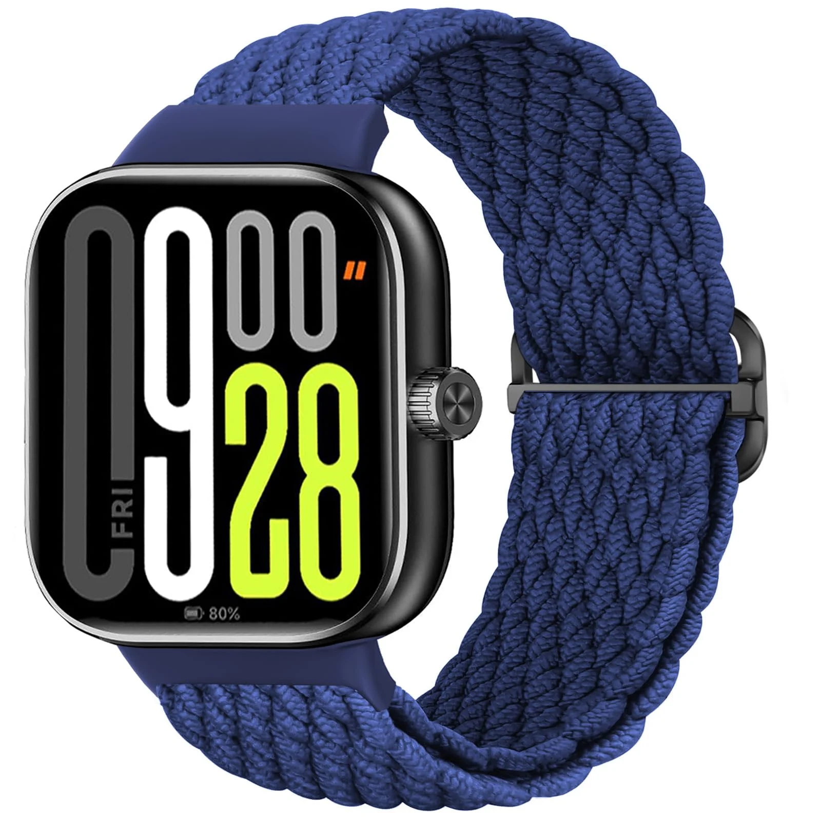 DL3 Mobilak Braided Band For Redmi 4/5 / 6 / Xiaomi Smart Band 8 Pro/Band 9 Pro for Women Men, Adjustable Braided Bands Straps Elastics Sport Wristband Nylon Strap - Blue