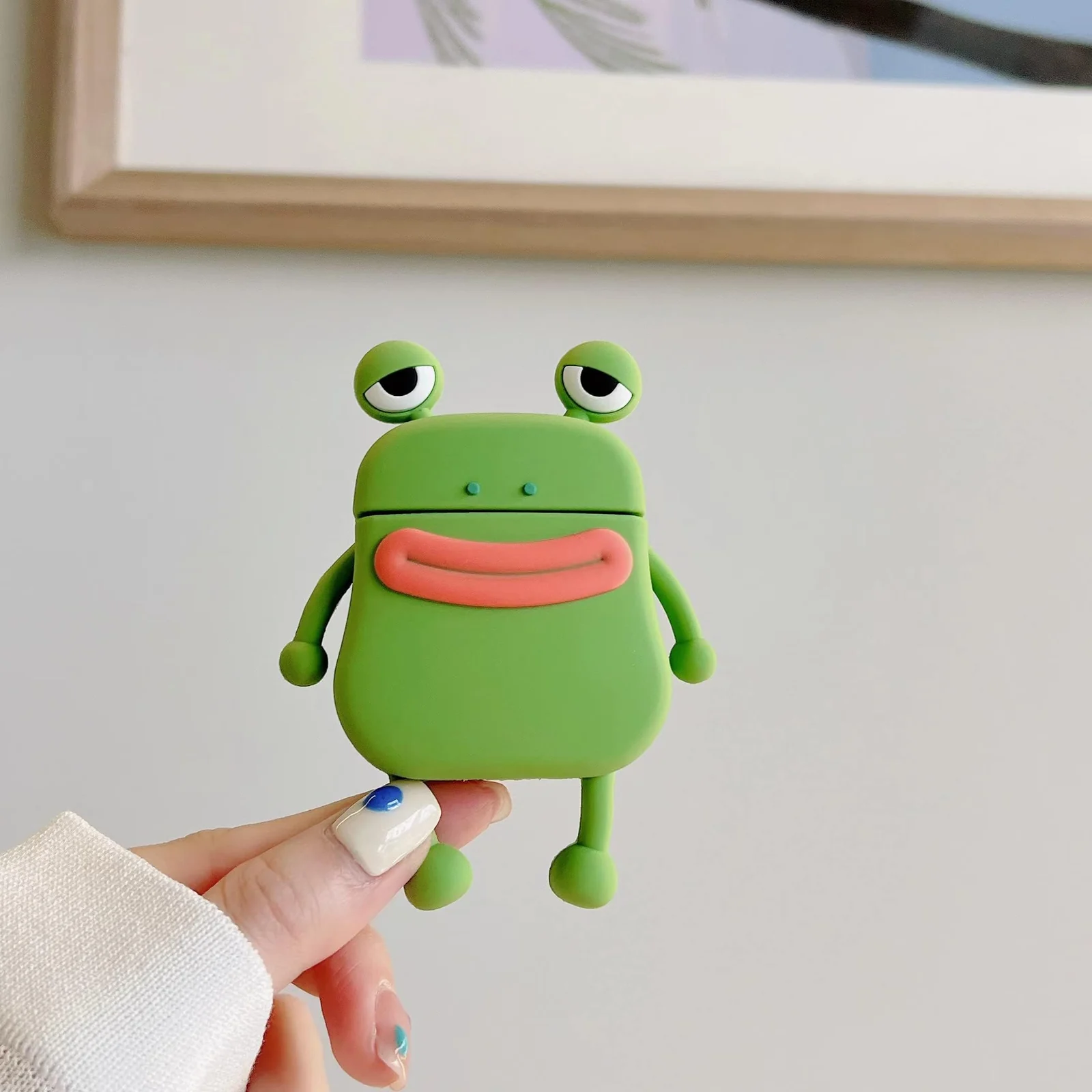 DL3 Mobilak For AirPods Pro Case Soft Silicone Shockproof Cover for Apple AirPods Pro, New 3D Cute Cartoon Creative Fun Case Skin with Keychain Design for AirPods Pro Charging Case 2019 - Frog Green