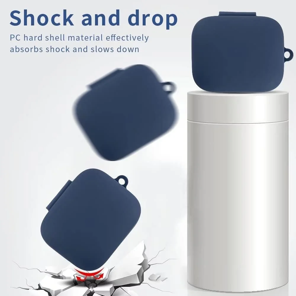 DL3 Mobilak Silicone Case Compatible with realme Buds Air 3S Earbuds, Soft Silicone Protective Case Cover, Shockproof Sleeve with Carabiner - Blue
