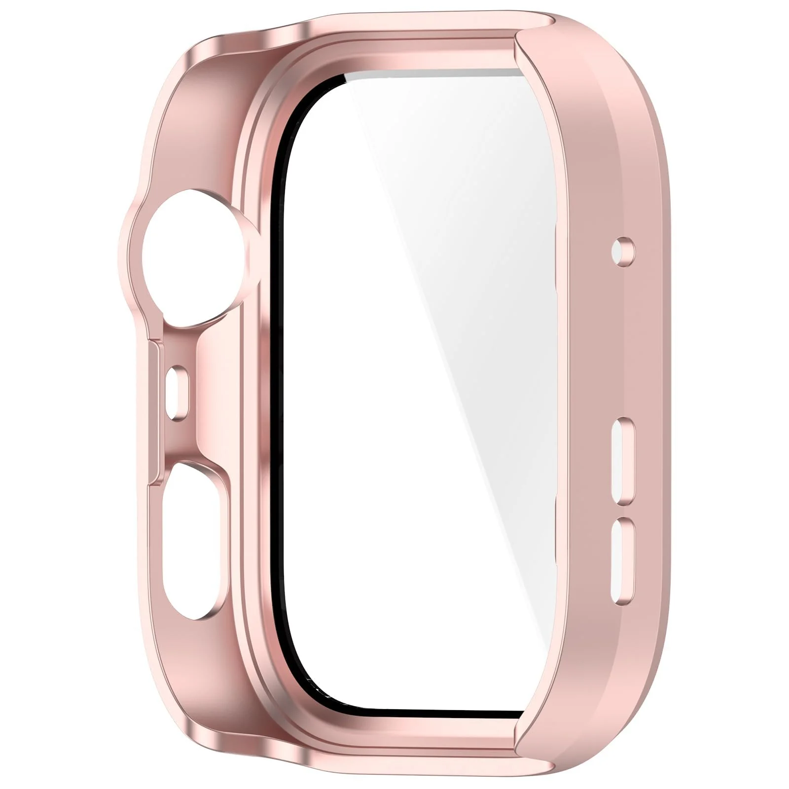 DL3 Mobilak Case Compatible with Huawei Watch Fit 4 Pro, Full Coverage Slim Hard Case Protective Bumper Built-in Tempered Glass Screen Protector Shell for Huawei Watch Fit 4 Pro - Rose Gold
