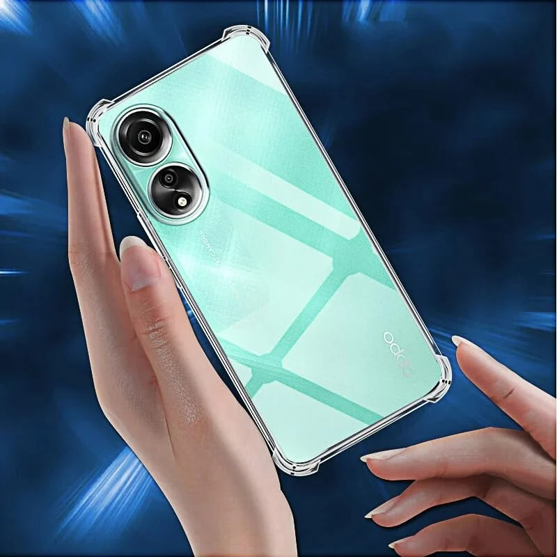DL3 Mobilak Clear TPU Case for OPPO A58 4G, Camera protection, Shock-absorbing protection, Non-slip grip - Clear