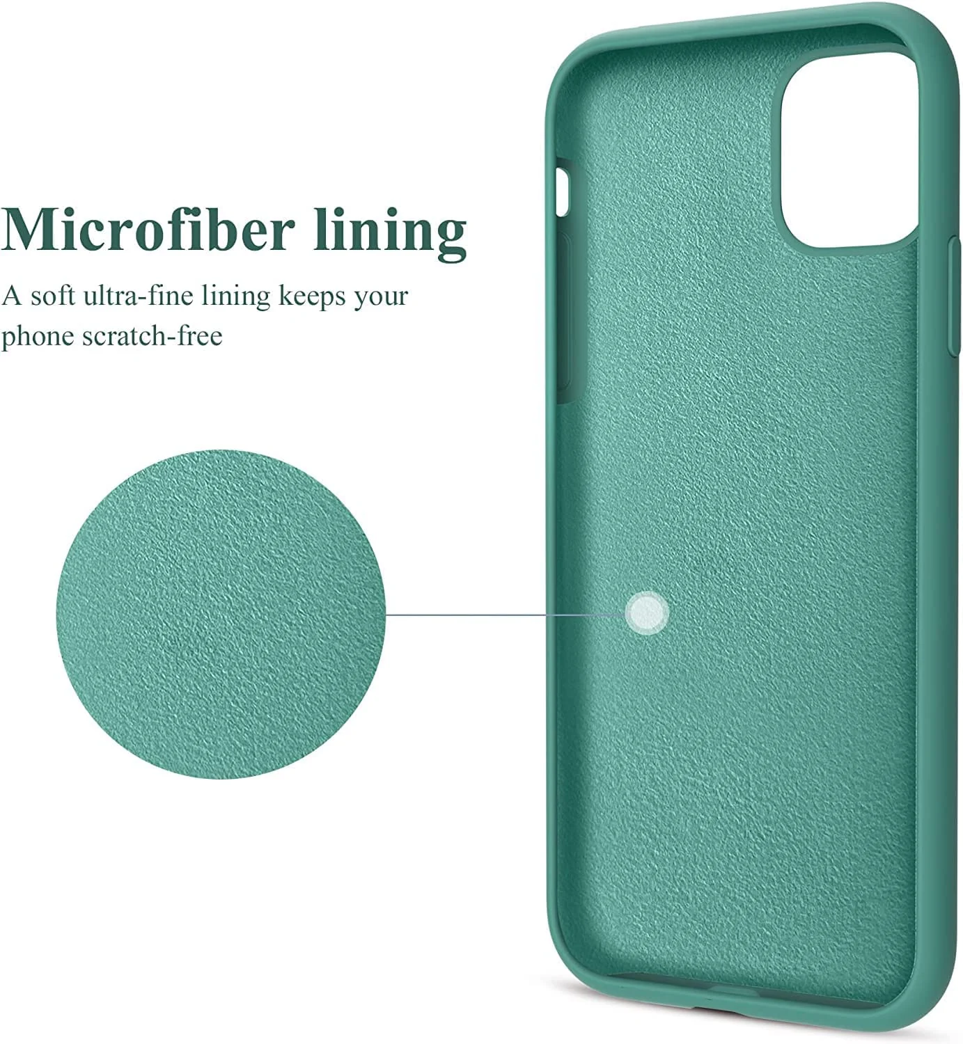 DL3 Mobilak Liquid Silicone Case for iPhone 11 (6.1 Inch), Shock-absorbing protection, Scratch-resistant surface, Soft microfiber lining - Pine Green