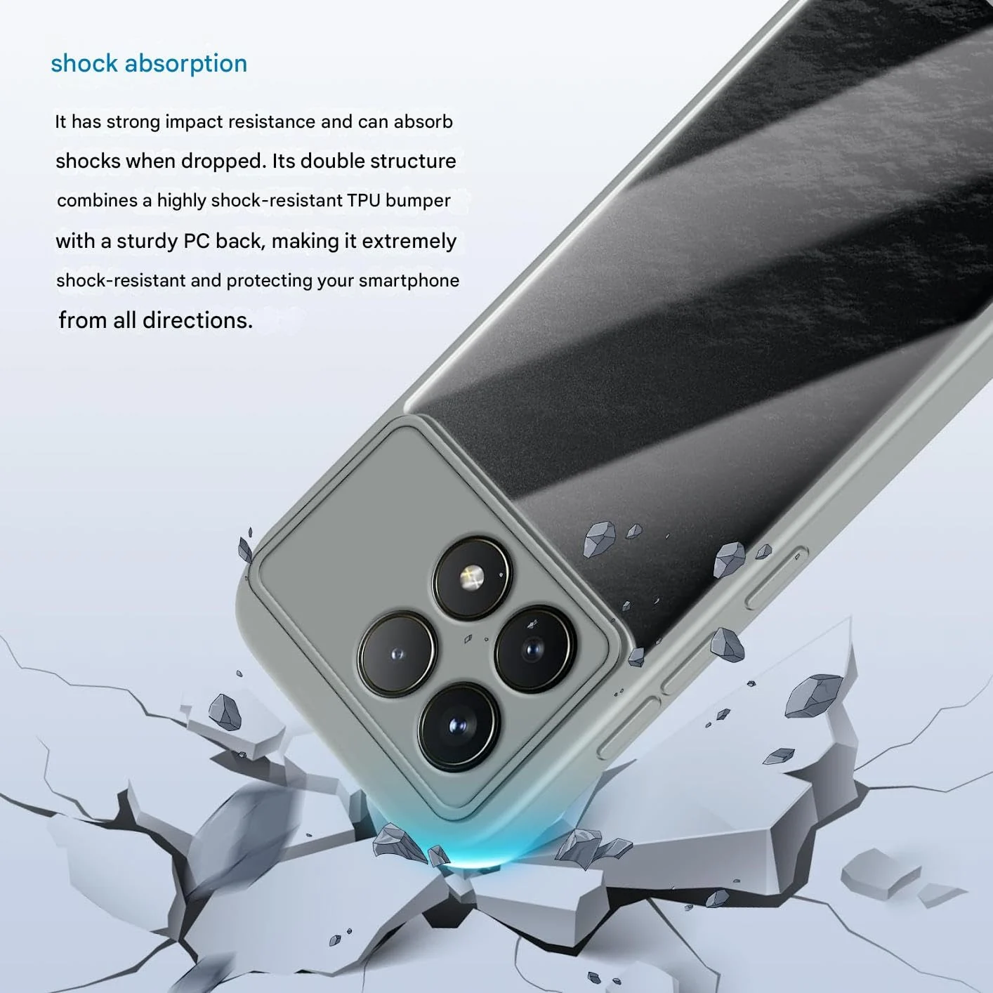 DL3 Mobilak Clear TPU Case for Xiaomi Poco F6 Pro 5G, Camera protection, Shock-absorbing protection, Scratch-resistant surface - Gray