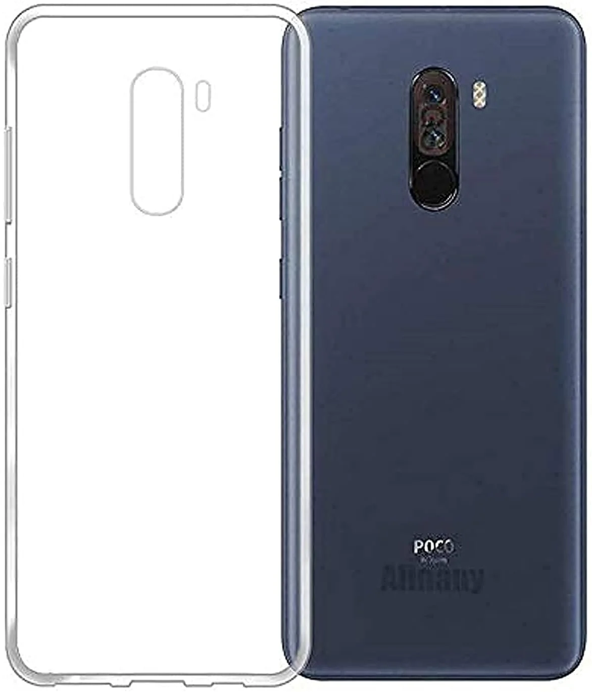 DL3 Mobilak Case Compatible with Xiaomi Poco F1 Case Crystal Soft TPU Gel Case Flexible Silicone Anti-Scratch Camera Protection TPU Cover - Clear