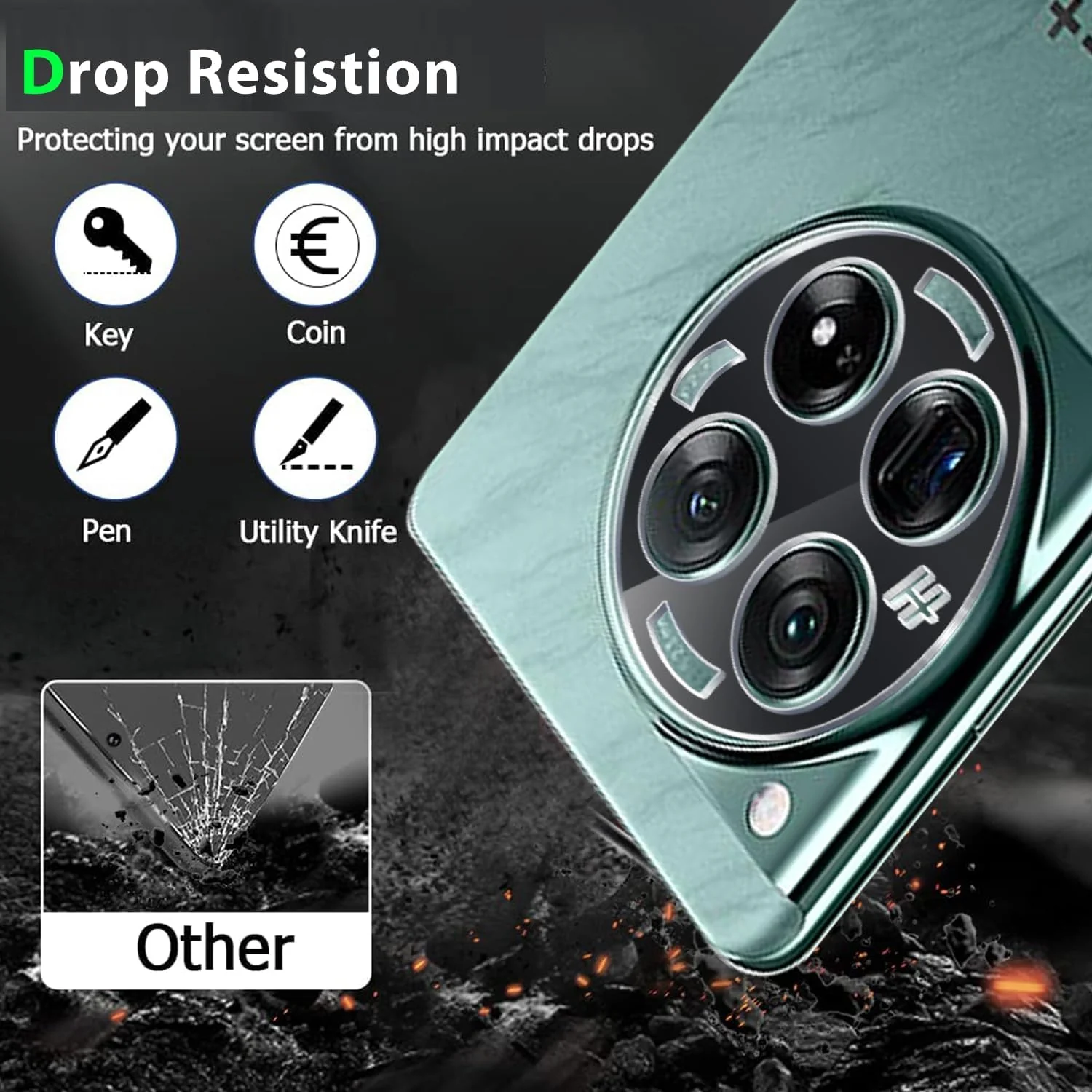 DL3 Mobilak OnePlus 12 5G Camera Lens Protector Tempered Glass Screen Protector HD [Full Coverage][Anti-Scratch] Drop Protection Ultra Clear/Thin Lens Protector Case - Black