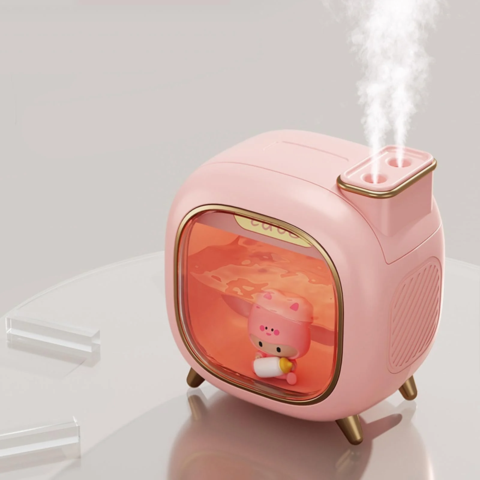 MOBIGON Dual-Mist 500 ml Ultrasonic Humidifier, Pink