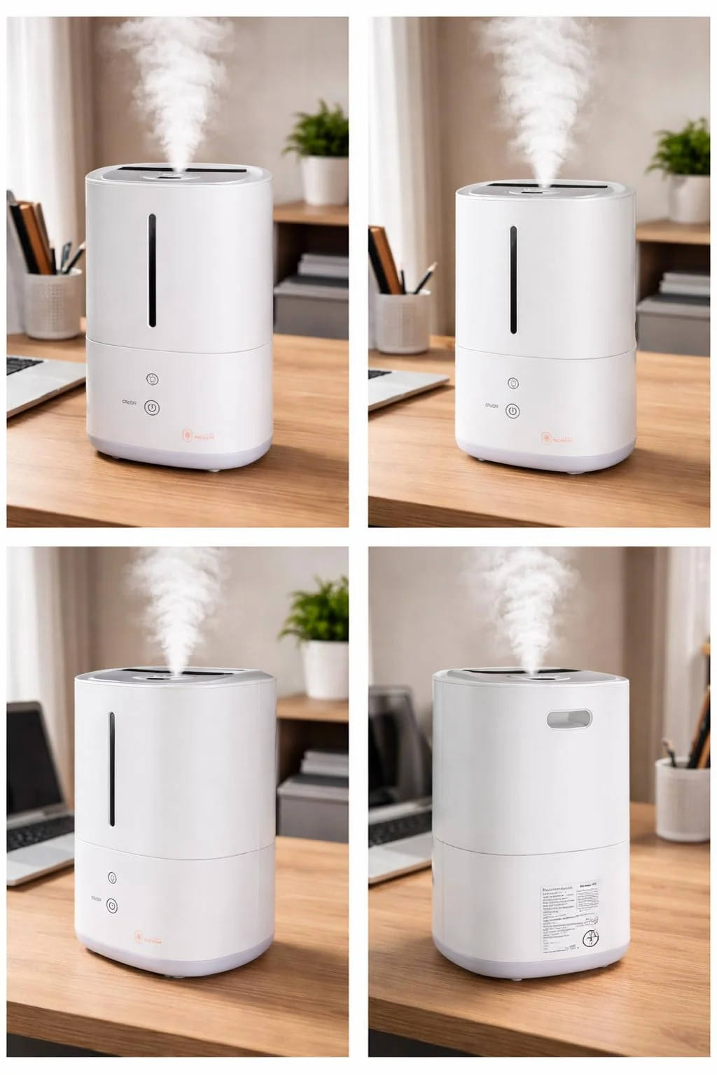 Mobigon Ultrasonic Humidifier Against Dry Heating Air 4L, Room Humidifiers for Bedroom, Children's Room and Plants, Air Humidifier, Ultra Quiet Aroma Diffuser - White