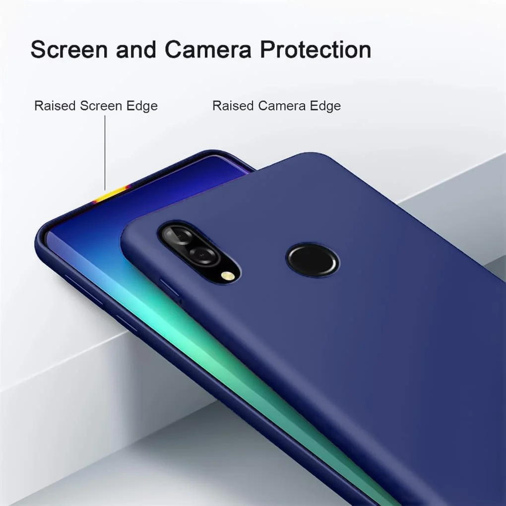 DL3 Mobilak Soft Silicone Protective Case for Huawei nova 3i with Microfiber Lining and Shockproof Design - Blue 2