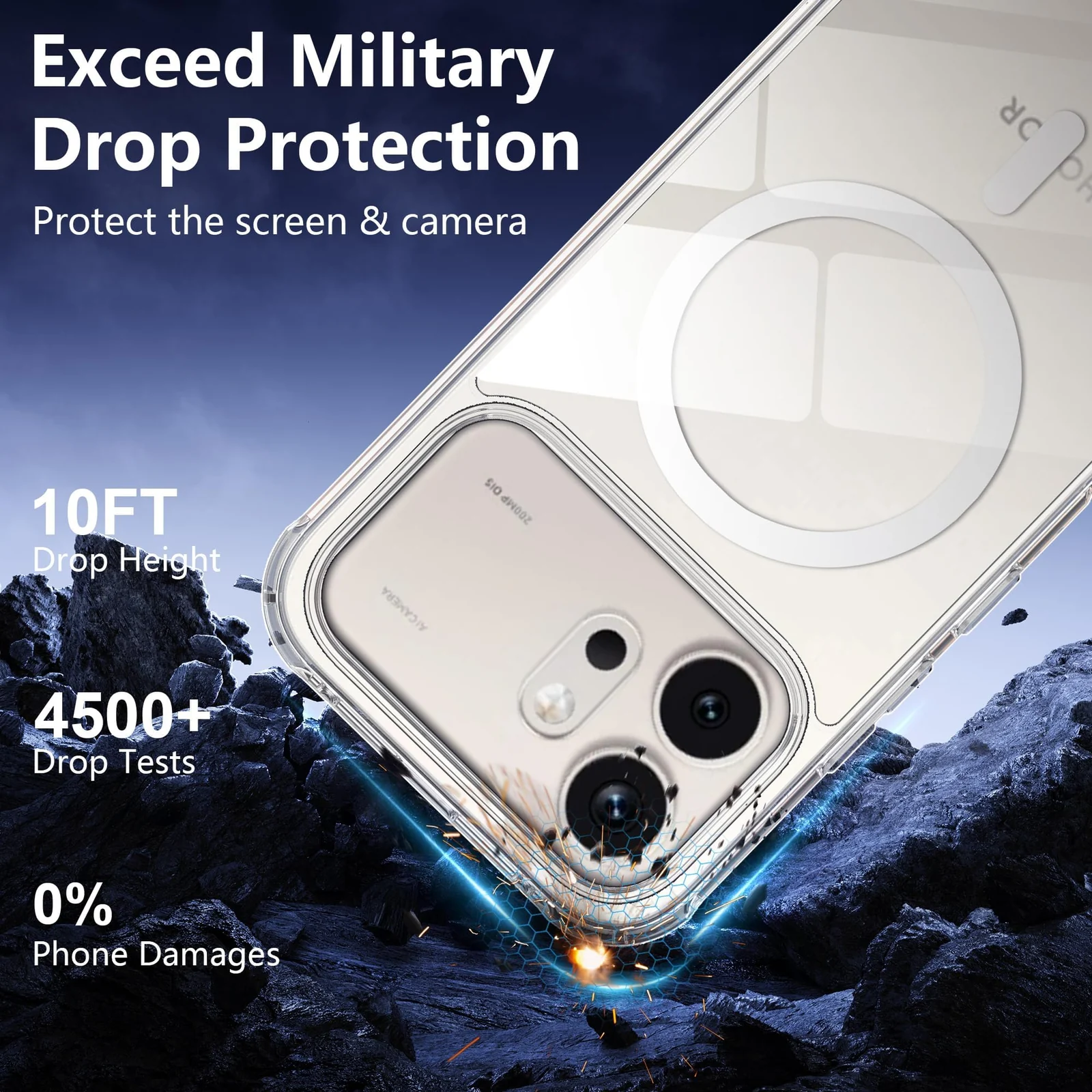 MOBIGON Slim Magnetic MagSafe-Compatible Phone Case for HONOR 600 5G, Clear