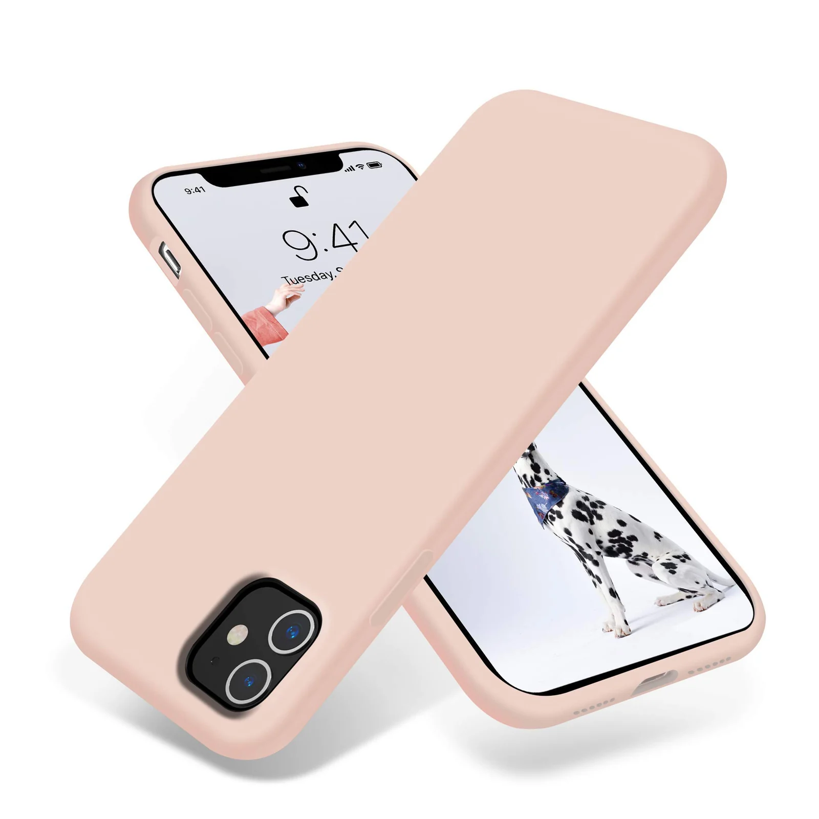 DL3 Mobilak Liquid Silicone Protective Case for iPhone 11 (6.1 Inch) with Camera Protection and Microfiber Lining - Pink Sand