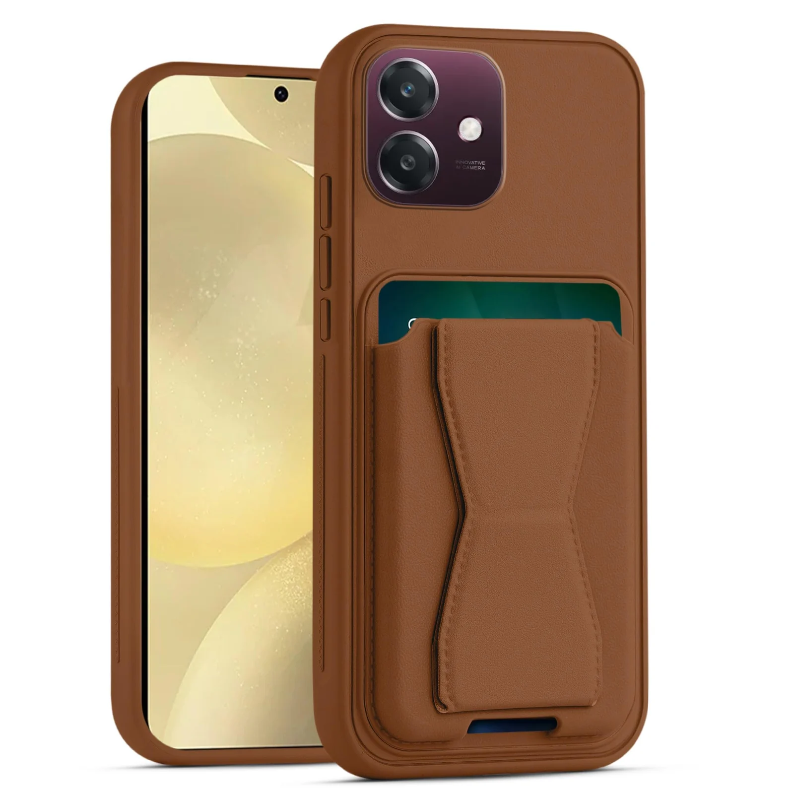 Dl3 Mobilak Leather Wallet Case Compatible with Oppo A3 / Oppo A3X, Leather Back Cover With TPU Frame, Shockproof Protective Phone Case with Card Holder Stand (Black)