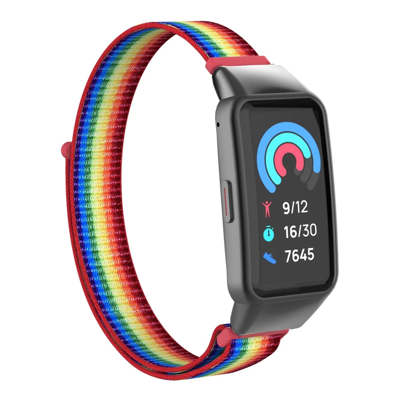 DL3 Mobilak Nylon Band for Honor Band 6/Huawei Band 6 Pro/Huawei Band 6, Nylon Watch Strap Sport Wristband Soft Replacement Watch Strap Adjusable Wrist for Women Men - Red Yellow Blue