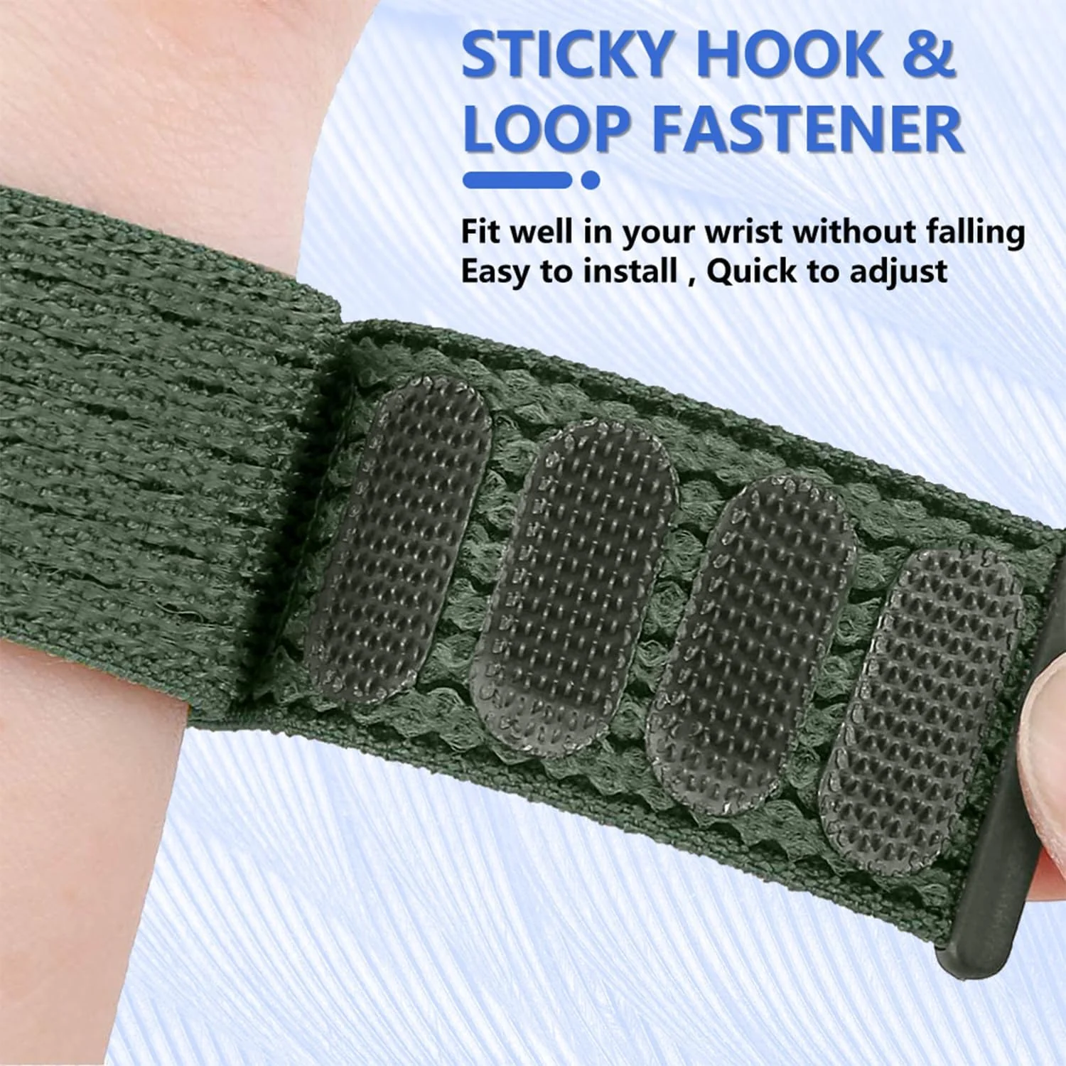 DL3 Mobilak Nylon Sport Band Compatible with Xiaomi Mi Band 10/9/8 for Women Men, Soft Adjustable Breathable Sport Loop Watch Strap Replacement Wristband for Xiaomi Smart Band 8/9/10 - Olive