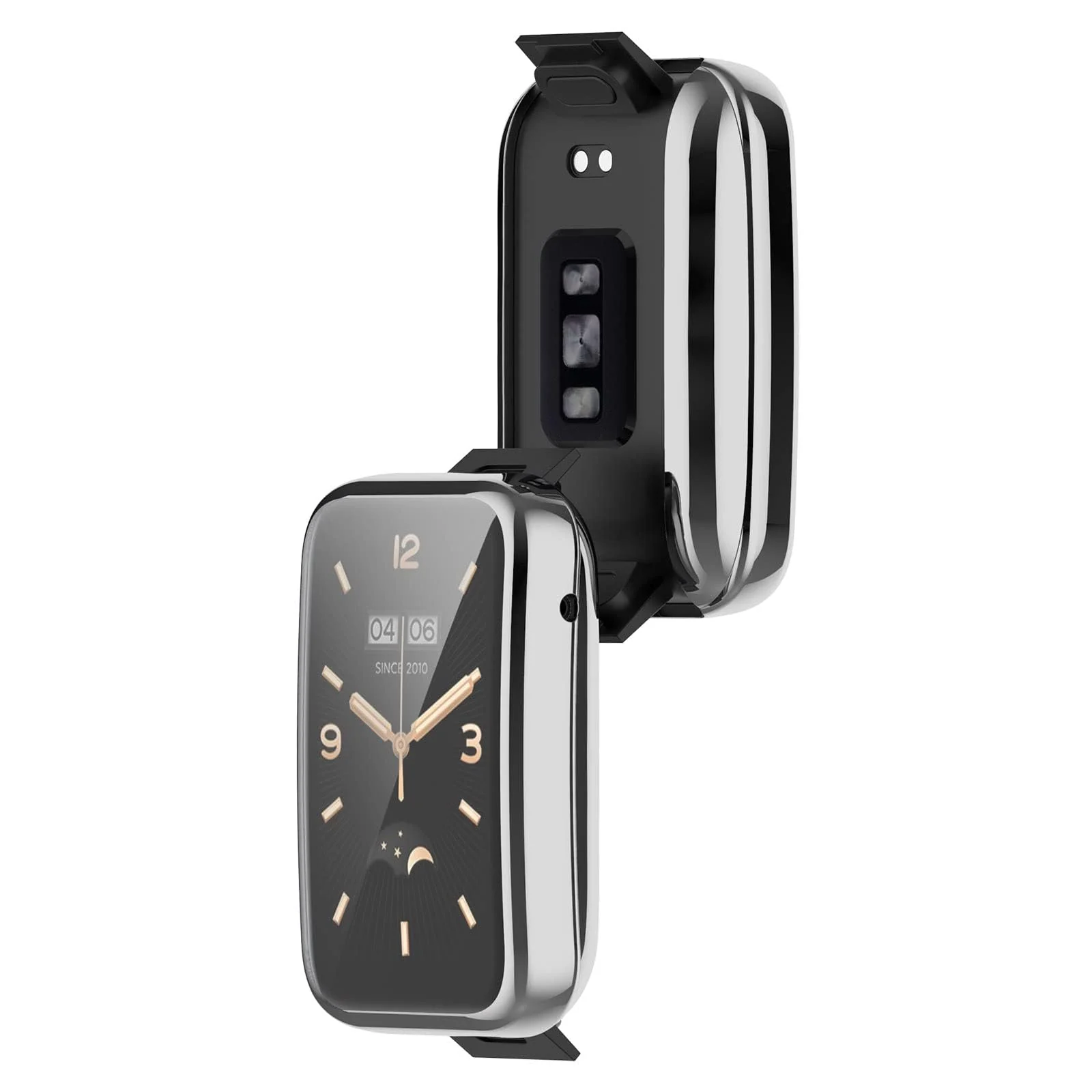 DL3 Mobilak Case Compatible with Xiaomi Mi Band 7 Pro Case All-Around with Built-in Screen Protector Watch Soft TPU Shockproof Cover Slim Guard Thin Bumper Shell Protector - Silver