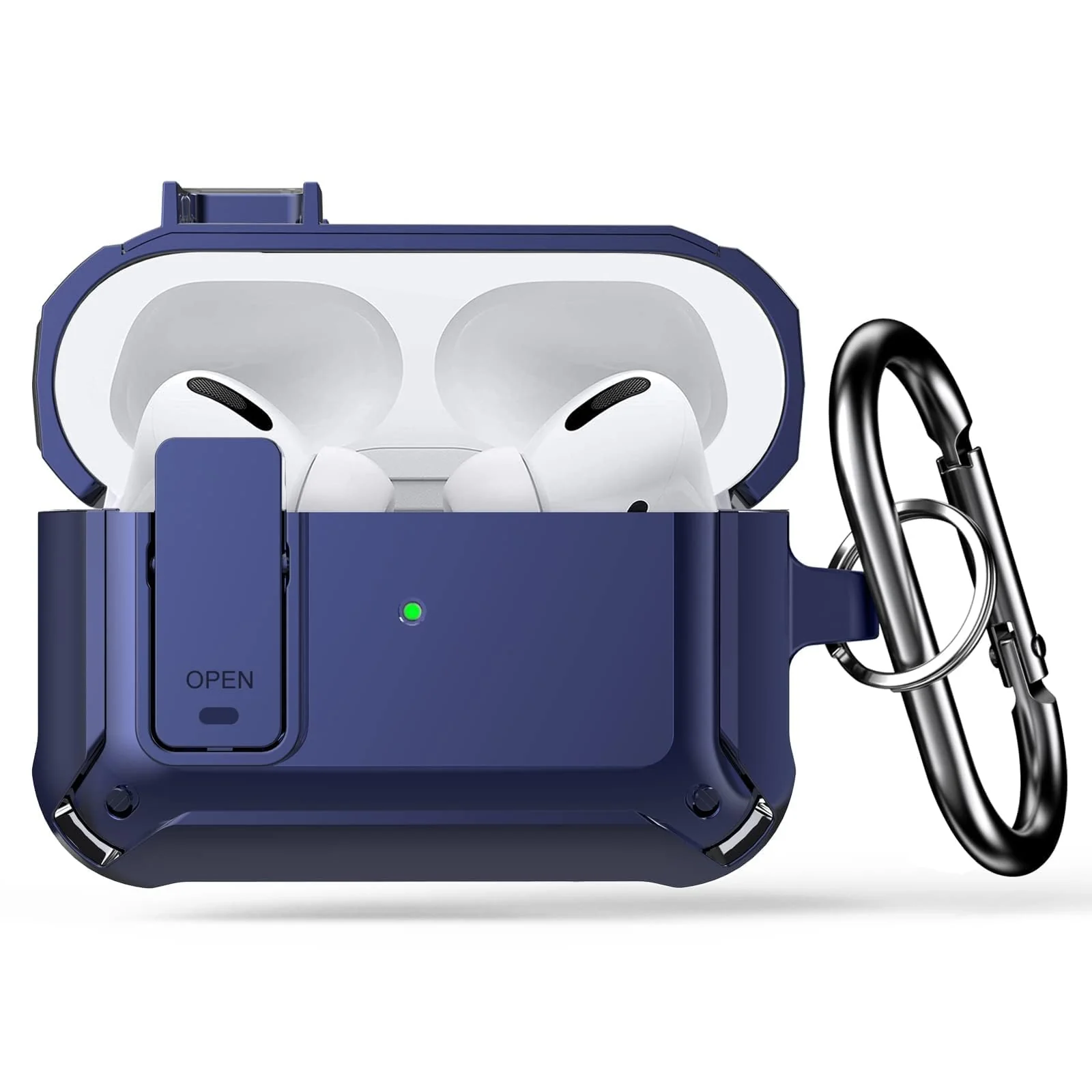 DL3 Mobilak Case for Airpod Pro Cover with Lock, Compatible with AirPods Pro 2nd Generation/1st Generation Case (2023/2022/2019), Shockproof Cover for AirPods Pro 2 Case Men Women - Blue