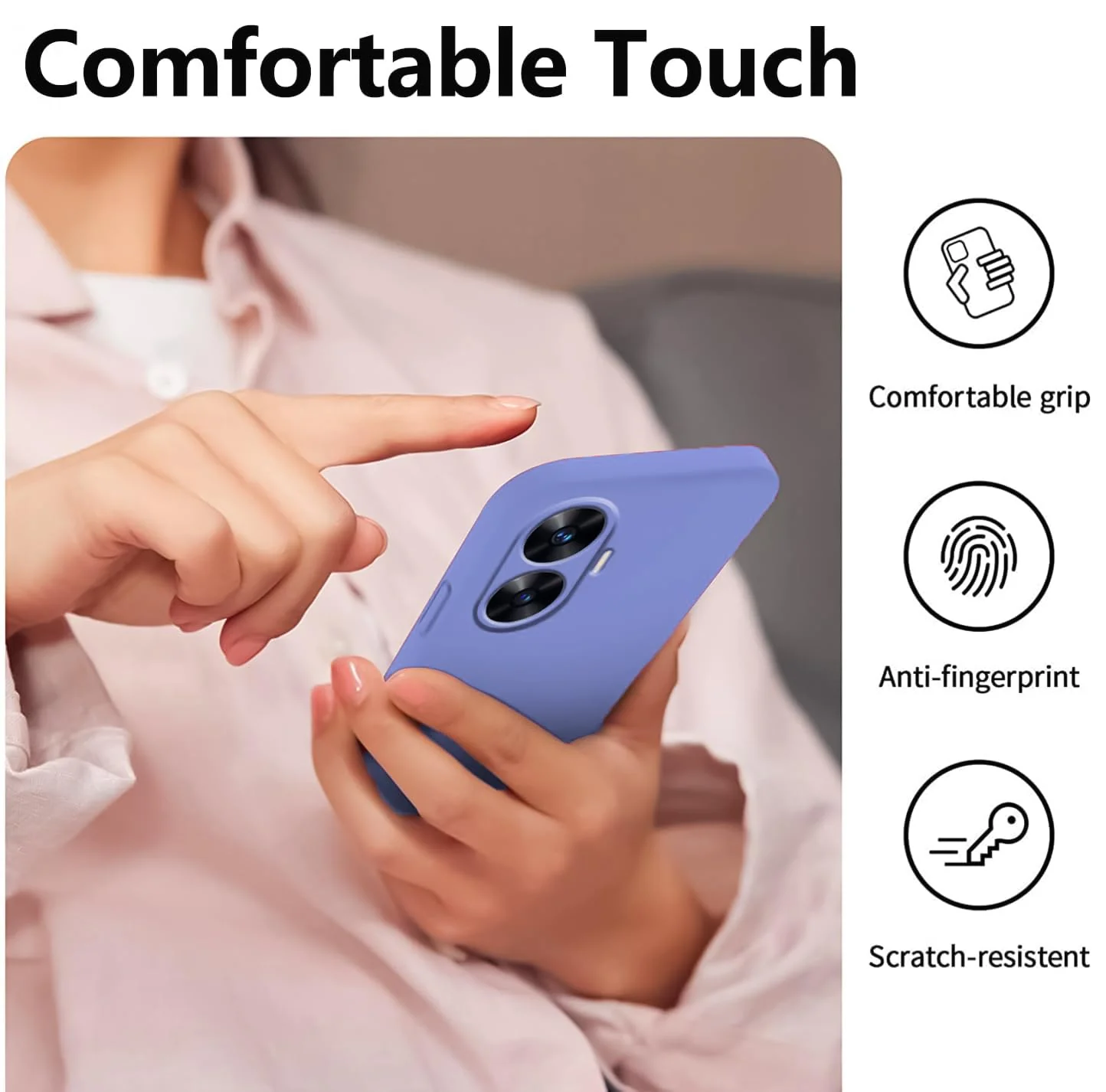 DL3 Mobilak realme C55 / realme Narzo N55 Case, Soft Flexible Silicone Gel Rubber Bumper Cover, Full Body Shockproof Protective Phone Case - Baby Blue
