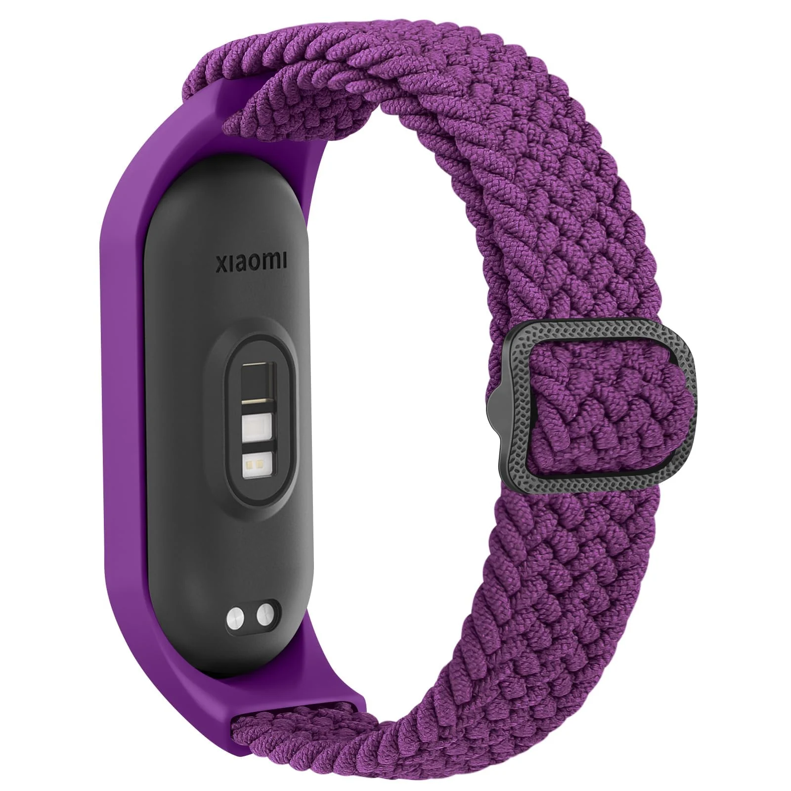 DL3 Mobilak Nylon Wristband Compatible for Xiaomi Mi Band 7/Mi Band 6/Mi Band 5/Mi Band 4/Mi Band 3, Adjustable Braided Elastic Solo Loop for Mi Band 7 6 5 4 3, Sport Strap Smart Watch Accessories - Purple