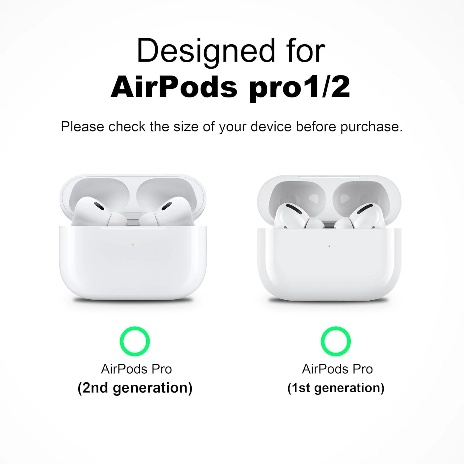 Mobigon for AirPods Pro 2nd / 1st Leather Case with Secure Lock Clip, Support Wireless Charge, Stand and Charging Port Dustproof Design with Carabiner for AirPods Pro 1/2 - Black/green
