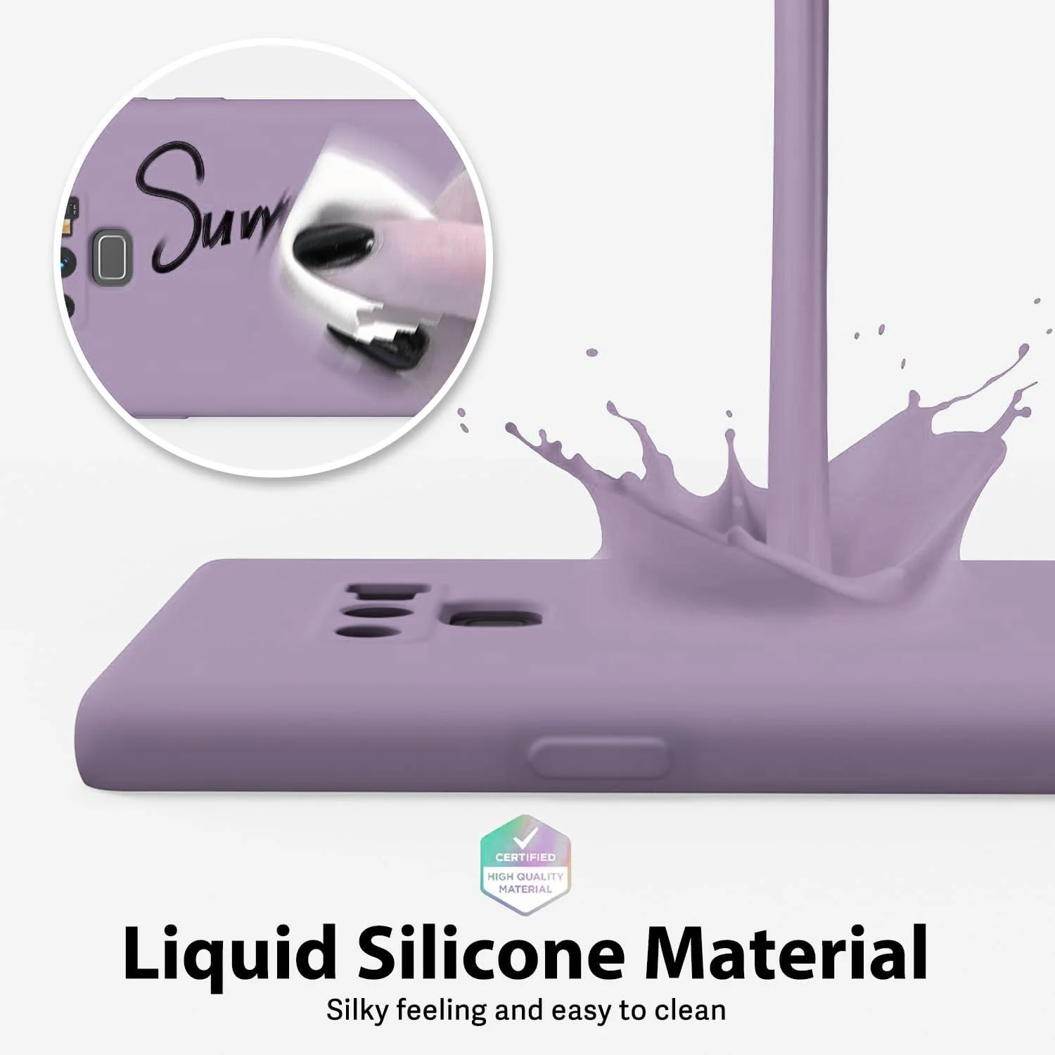 DL3 Mobilak Silicone Protective Case for Samsung Galaxy Note 9, Shock-absorbing protection, Scratch-resistant surface, Soft microfiber lining - Lavender