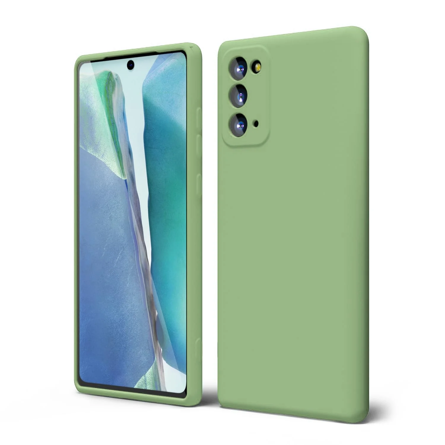 "DL3 Mobilak Liquid Silicone Case for Samsung Galaxy Note 20 5G (6.7""), Shock-absorbing protection, Scratch-resistant surface, Soft microfiber lining - Mint Green"