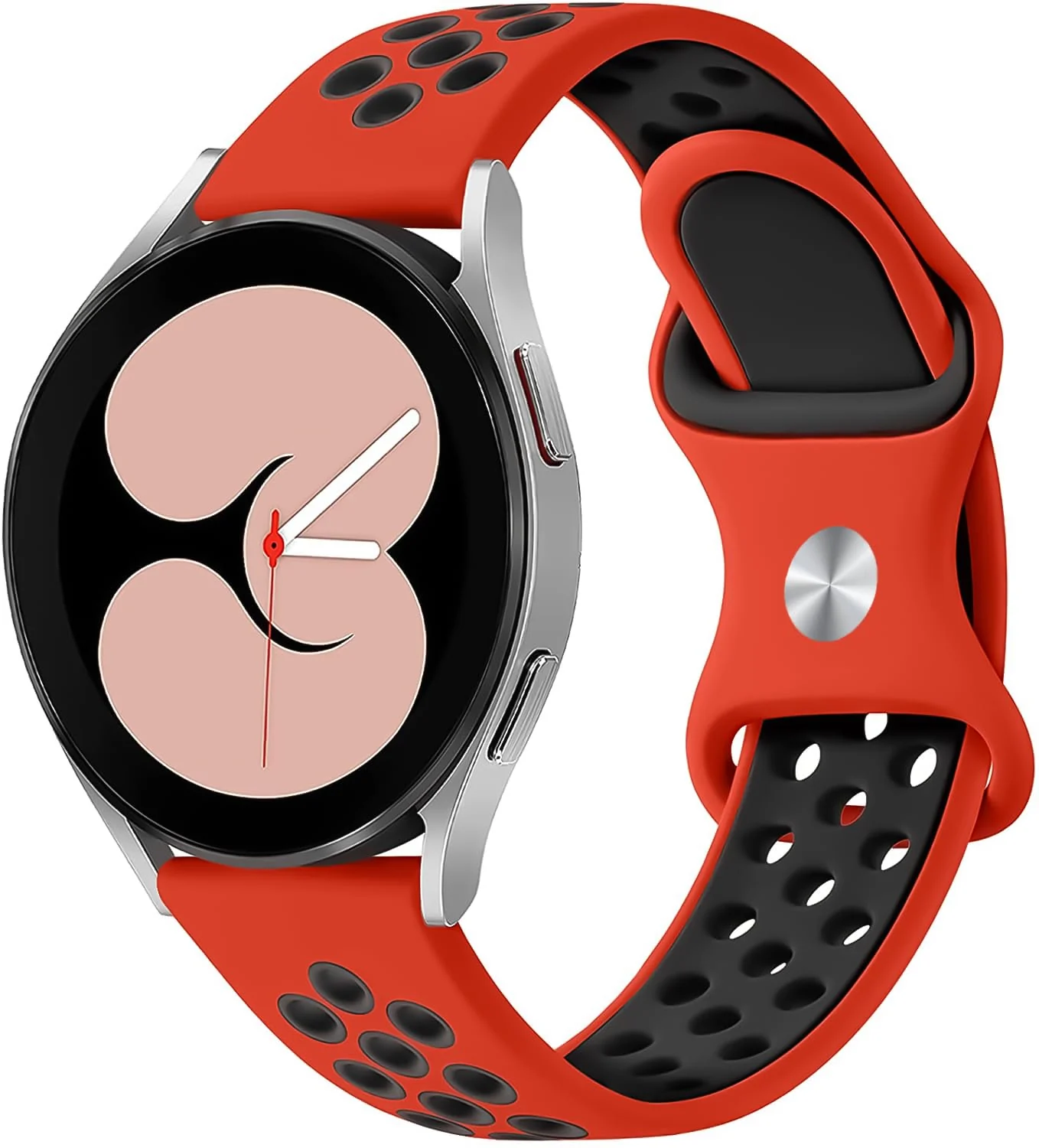 DL3 Mobilak Silicone Sport Bands 22MM Strap For Samsung galaxy watch3 45mm /galaxy 46mm/Gear S3/Huawei watch GT3 46MM/GT2E/GT2 Pro/GT GT2 46MM/Honor Magic Watch2 46mm/Amazfit GTR 4,3 (&) - Red & Black