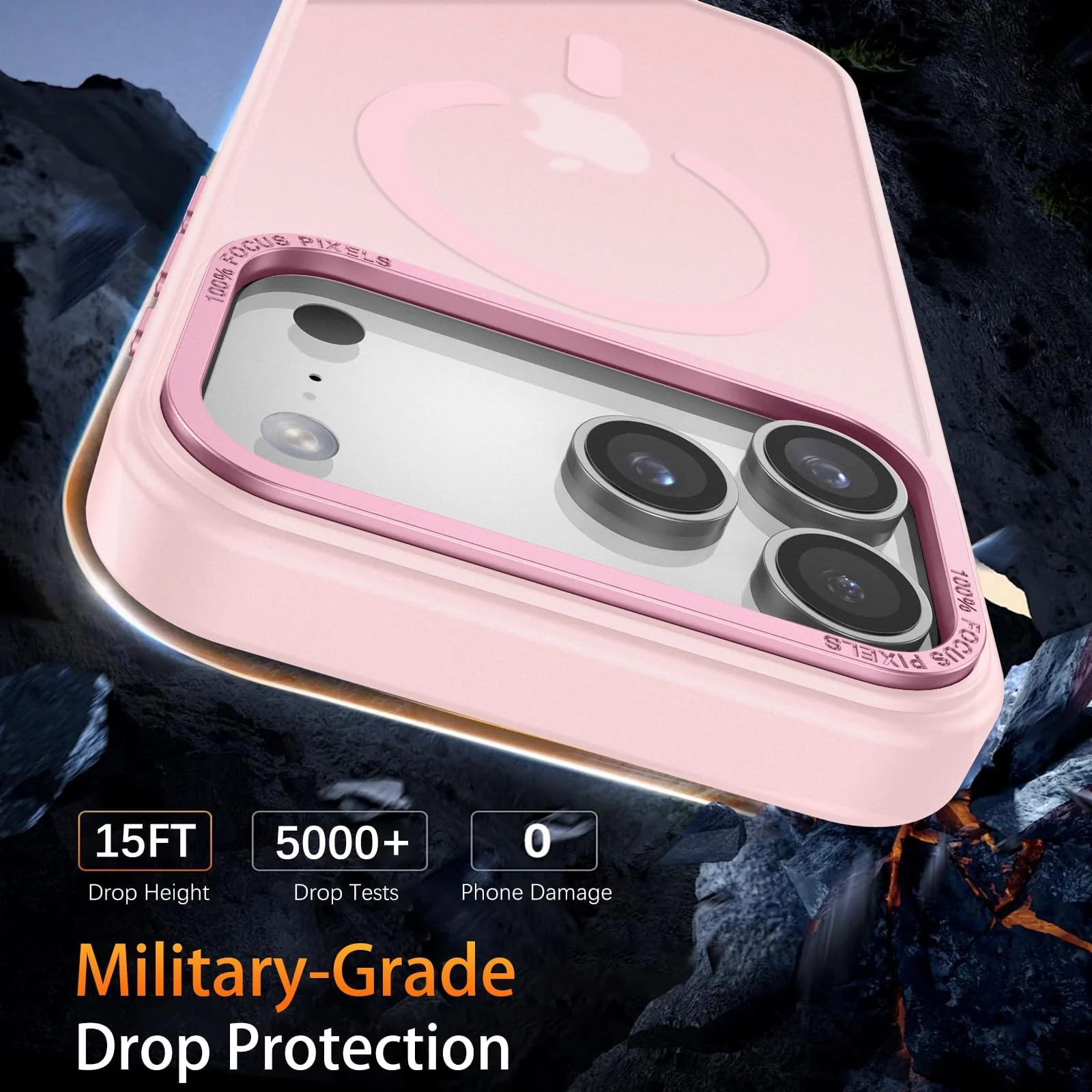 DL3 MOBILAK Protective Phone Case for Apple iPhone 18 Pro and 17 Pro - Pink