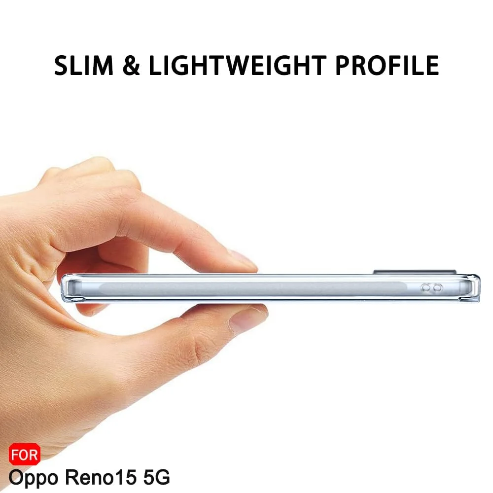 Mobigon Case Compatible with OPPO Reno 15 5G, Case Crystal Soft TPU Gel Case Flexible Silicone Anti-Scratch Camera Protection TPU Cover - Clear