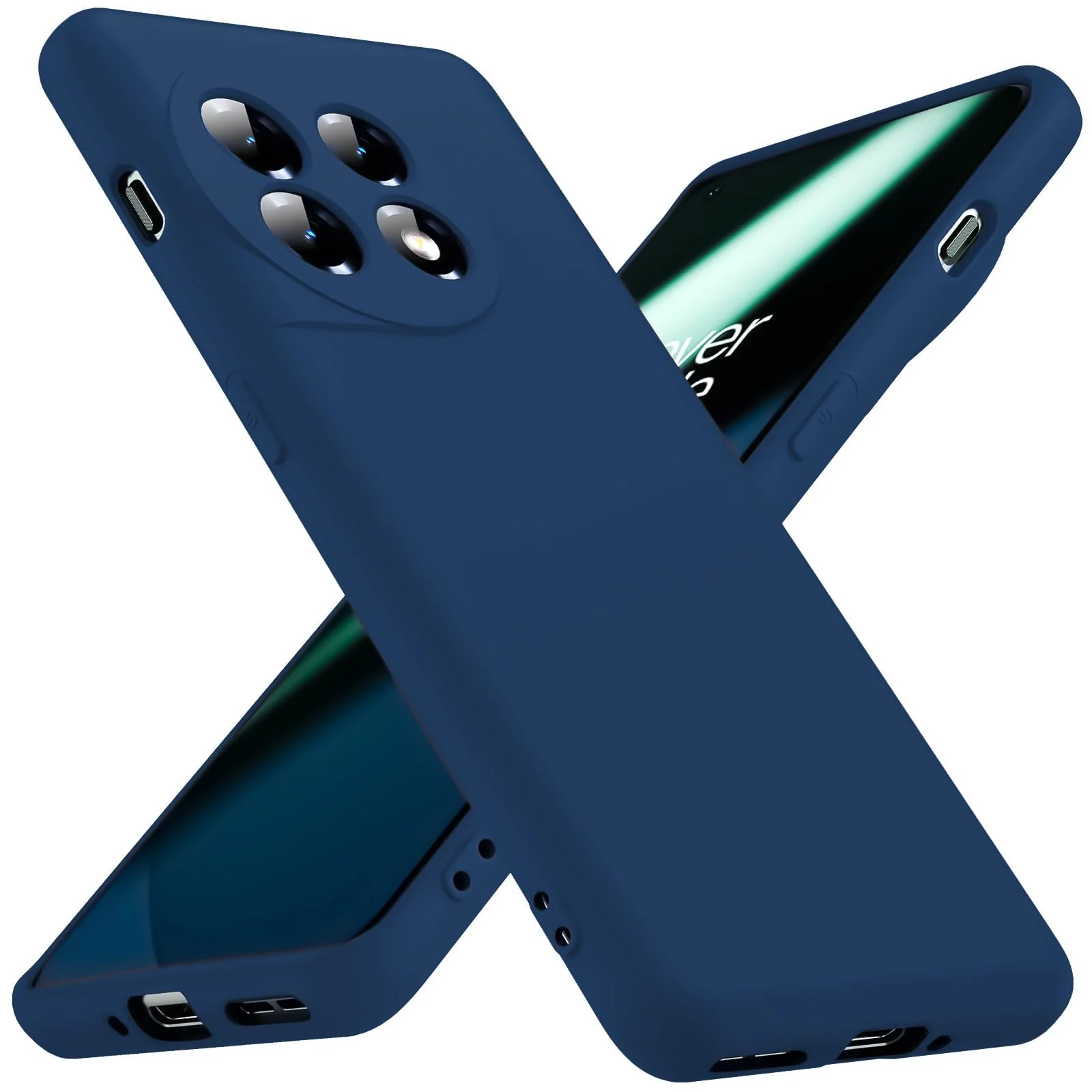 DL3 MOBILAK OnePlus 11 Case,Soft Flexible Silicone Gel Rubber Bumper Cover,Full Body Shockproof Protective Phone Case - Blue