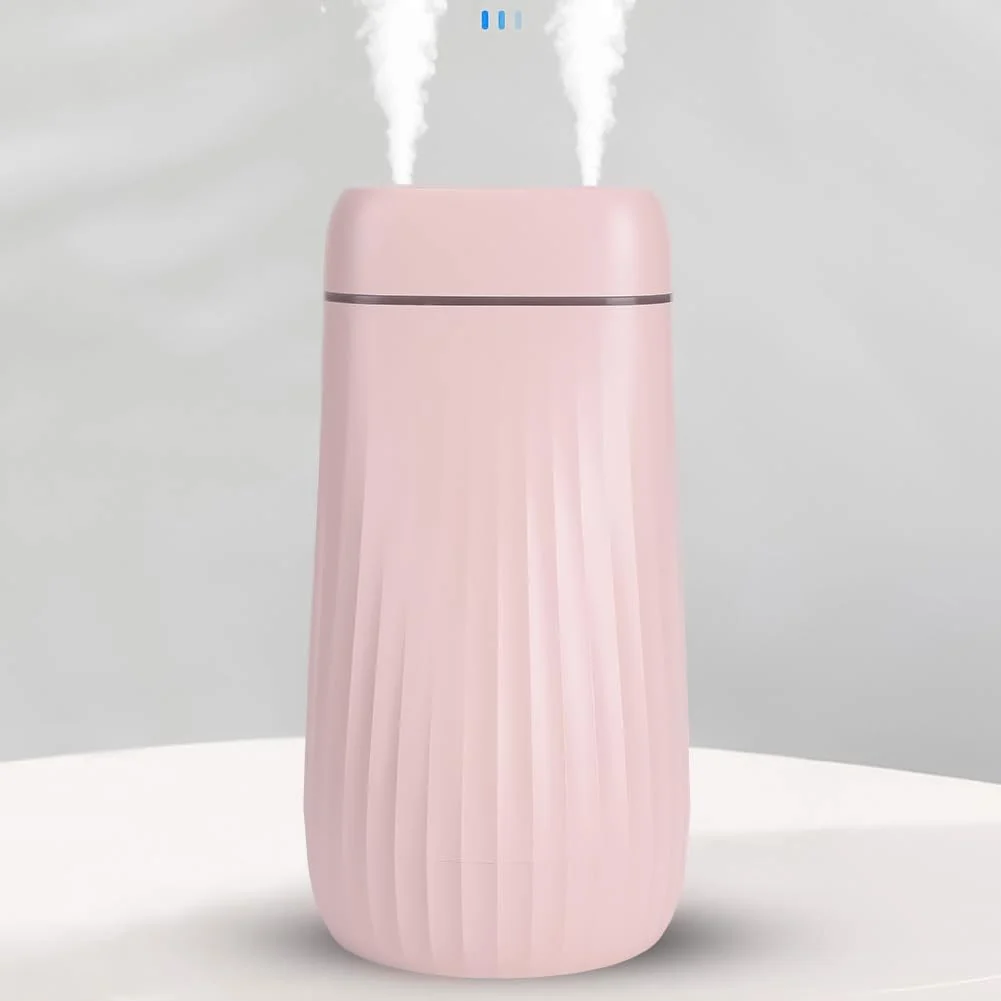 Mobigon Wood Cool Mist Ultrasonic Humidifier for Room Moisture, Aroma Diffuser for Home, 1000ml Essential Oil Diffuser with 7 Colorful Night Light, Auto Shut-Off, Home, Office - Pink