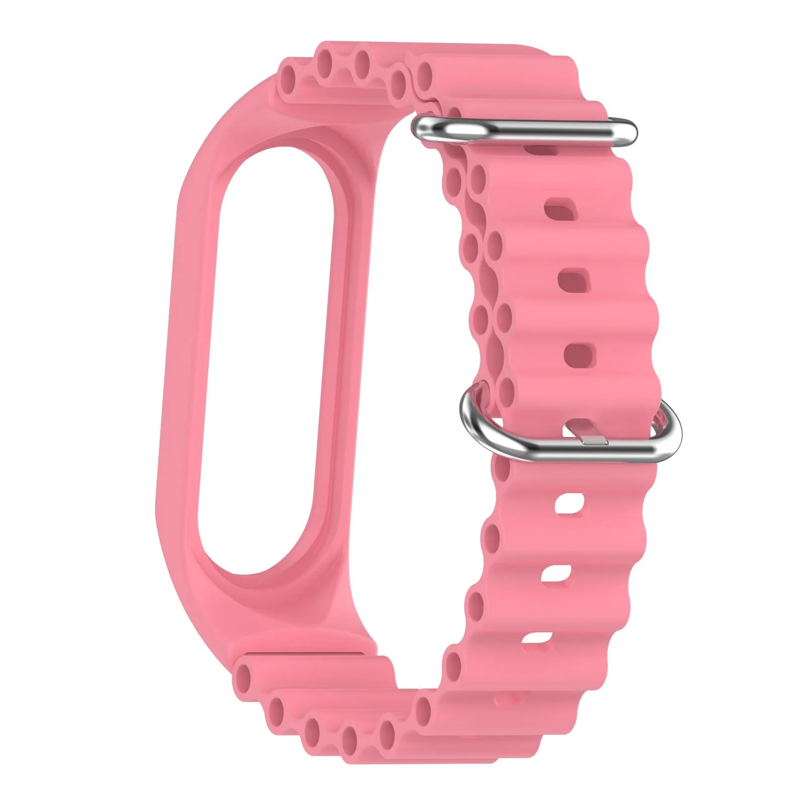 DL3 MOBILAK Ocean Band for Xiaomi Mi Band 7/Mi Band 6/Mi Band 5/Mi Band 4/Mi Band 3,Adjustable Silicone Stretchy Sport Strap Women Men Replacement Wristband - Rose Pink