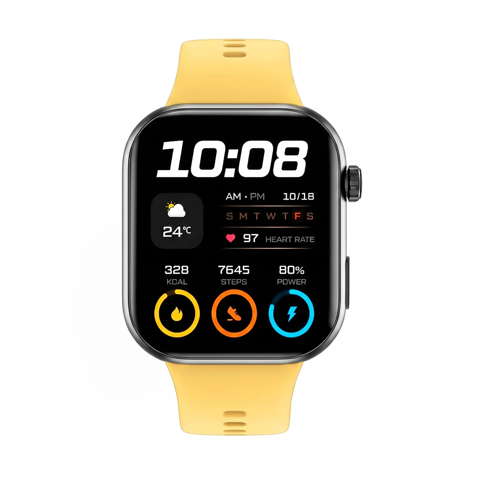DL3 Mobilak Silicone Bracelet for HONOR Choice Watch 2i Strap, Soft Silicone Sport Replacement Strap for Women/Men, Adjustable Waterproof Sports Band for HONOR Choice Watch 2i - Yellow