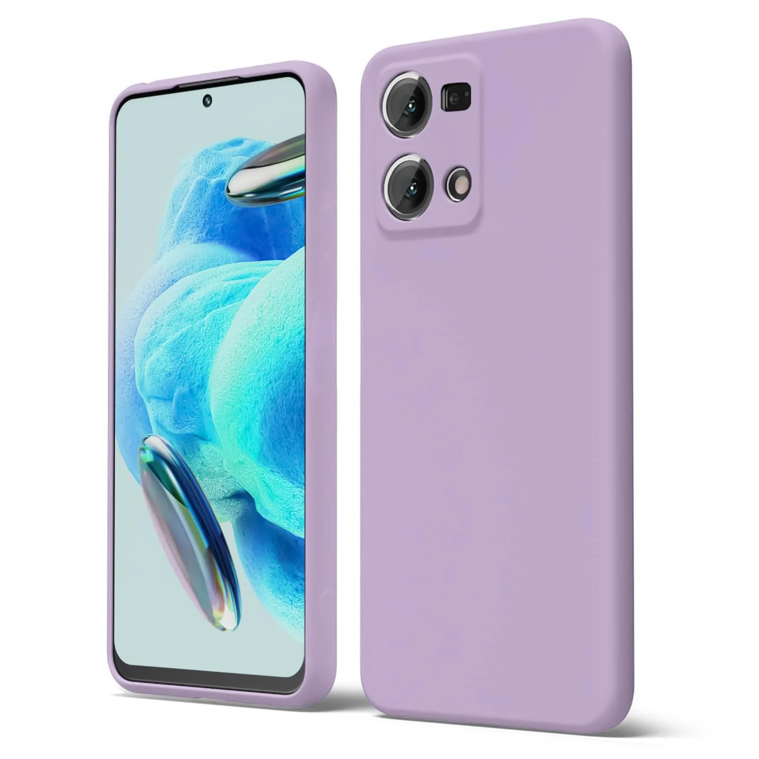 DL3 Mobilak Liquid Silicone Protective Case with Soft Microfiber Lining with Full Camera Protection for OPPO Reno 8 4G / Reno 7 4G / F21 Pro 4G / F21S Pro 4G - Lavender