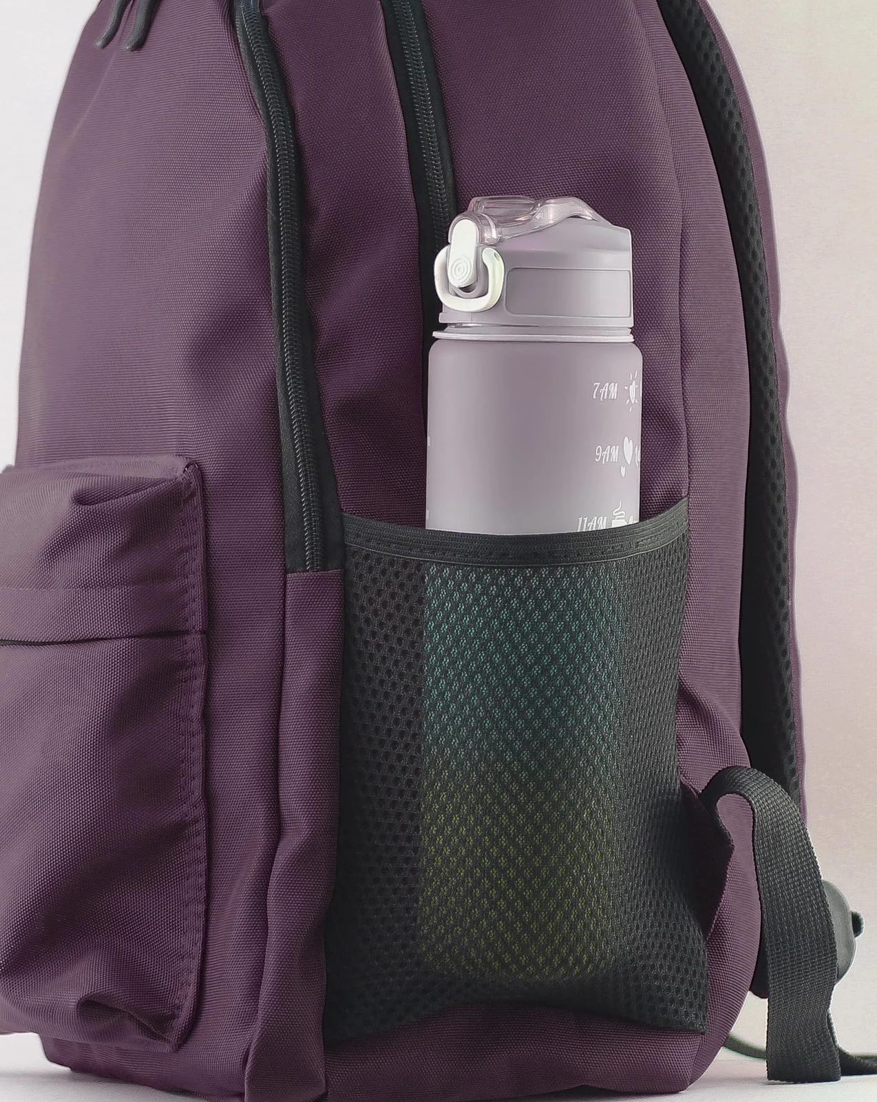 Mobigon Backpack for Student, School Bag, Large Capacity Backpack, Aesthetic Bookbag, Fashion Simple Casual Daypacks for Men Women, For School Shopping Travel Sports Vacation - Deep Purple