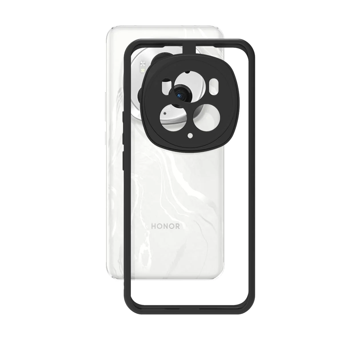 DL3 Mobilak Soft Silicone Protective Case for Honor Magic 6 Pro with Camera Protection and Military-Grade Protection - Black