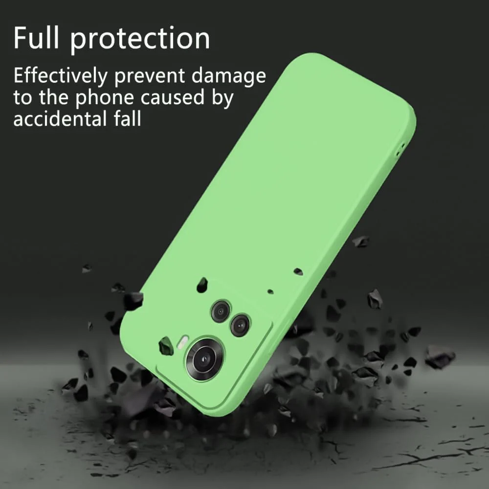 DL3 Mobilak Soft Silicone Protective Case for OnePlus 10R with Microfiber Lining and Shockproof Design - Light Green