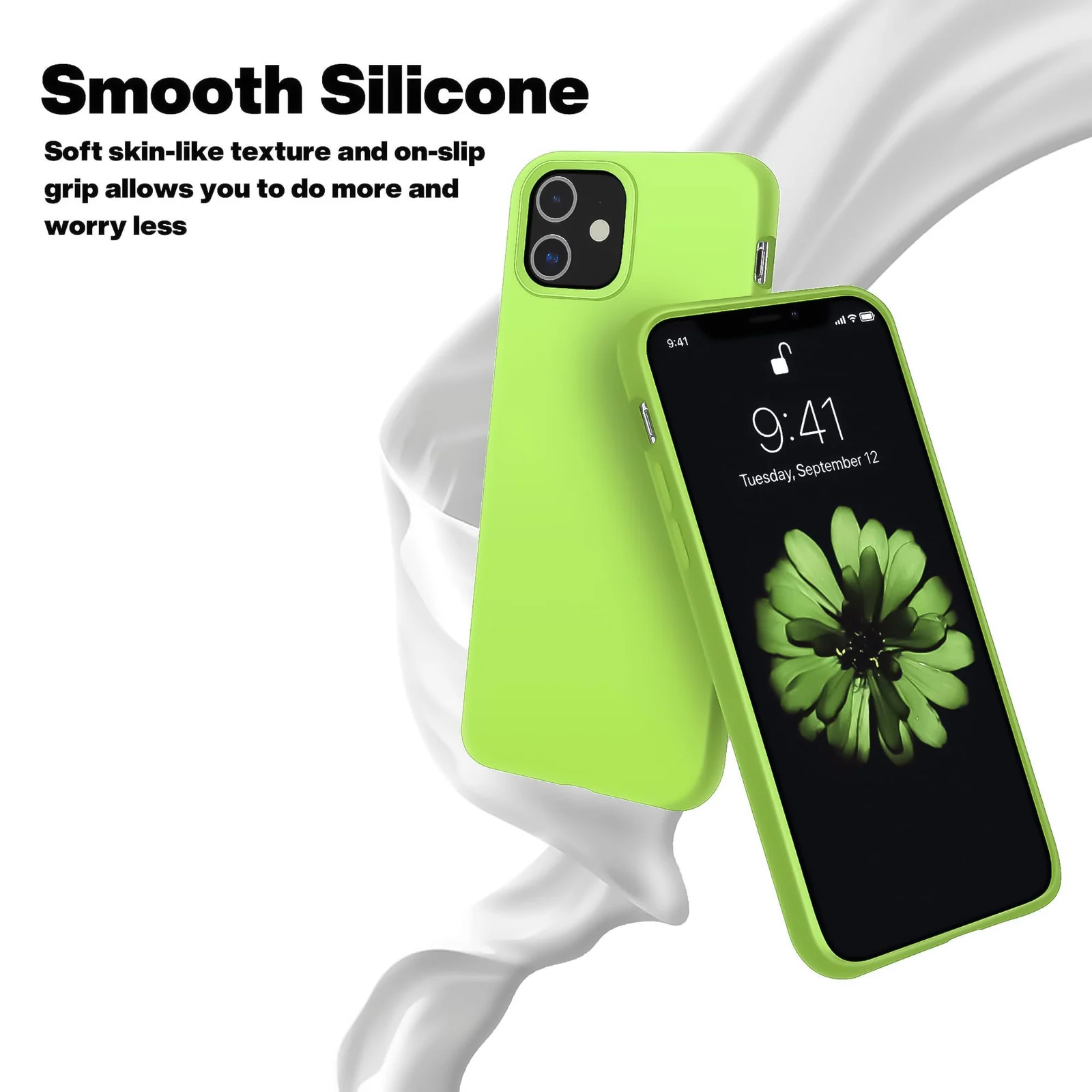 DL3 Mobilak Liquid Silicone Protective Case for iPhone 11 (6.1 Inch) with Camera Protection and Microfiber Lining - Lemon