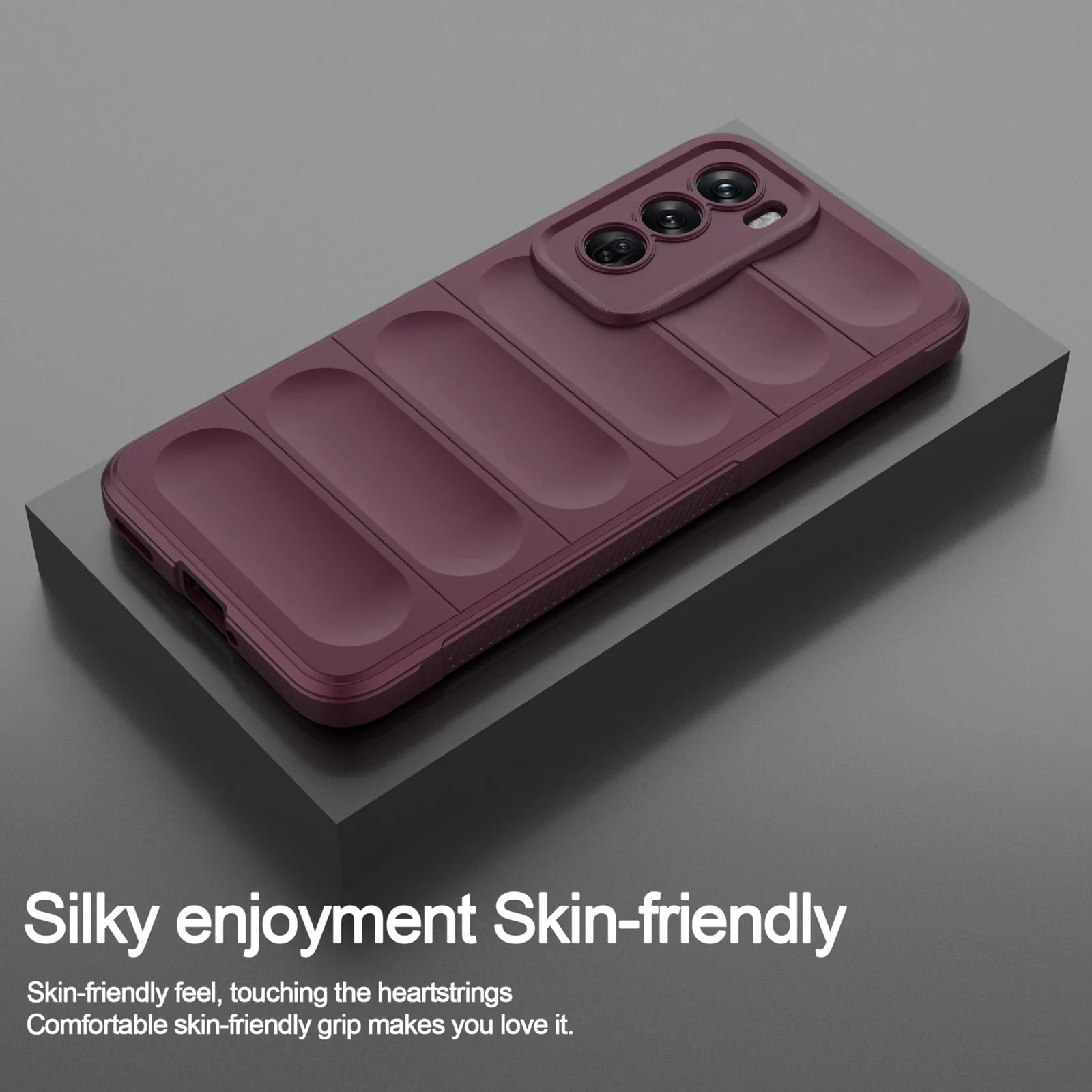 DL3 Mobilak Rugged Protective Case for OPPO Reno 12 5G, Camera protection, Shock-absorbing protection, Non-slip grip - Wine Red