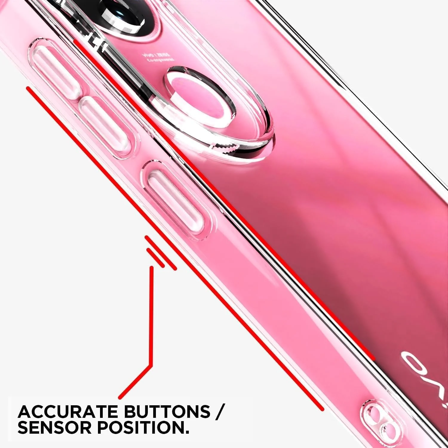 DL3 Mobilak Case Compatible with Vivo V50 5G, Cover Silicone Transparent TPU Gorilla Anti-shock Protector Camera Shockproof Corners - Clear