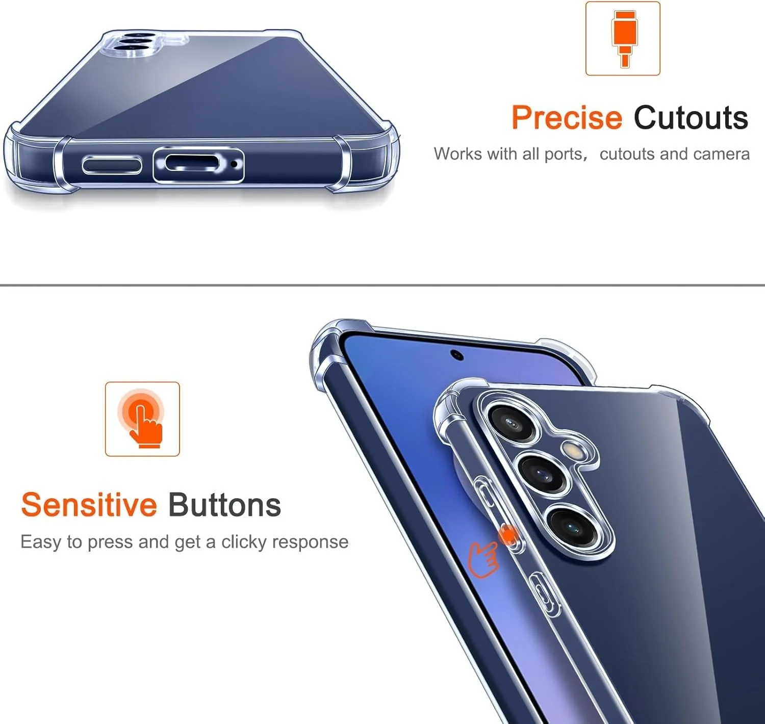 DL3 MOBILAK Case Compatible with Samsung Galaxy S25 FE, Cover SiliconeTransparent TPU Gorilla Anti-shock Protector Camera Shockproof Corners - Clear