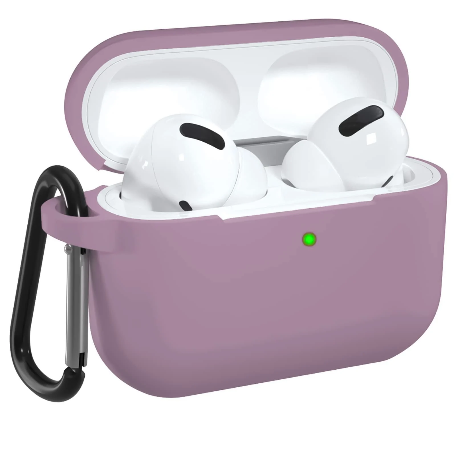 DL3 Mobilak Compatible with AirPods Pro 2nd Generation Case Cover, Protective Silicone Skin with Keychain for Women Men for Apple AirPods Pro Gen 2 (2022), Front LED Visible - Lilac Purple