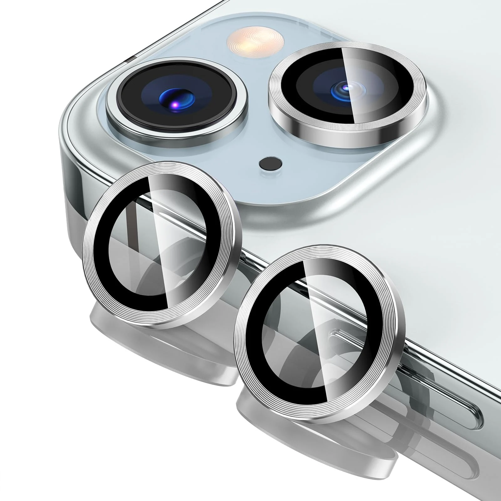 DL3 Mobilak Camera Lens Protector Compatible with [iPhone 13/13 mini] | Impact Protection - High Clarity and Scratch/Fingerprint Resistant 9H Tempered Glass with Aluminum Trim