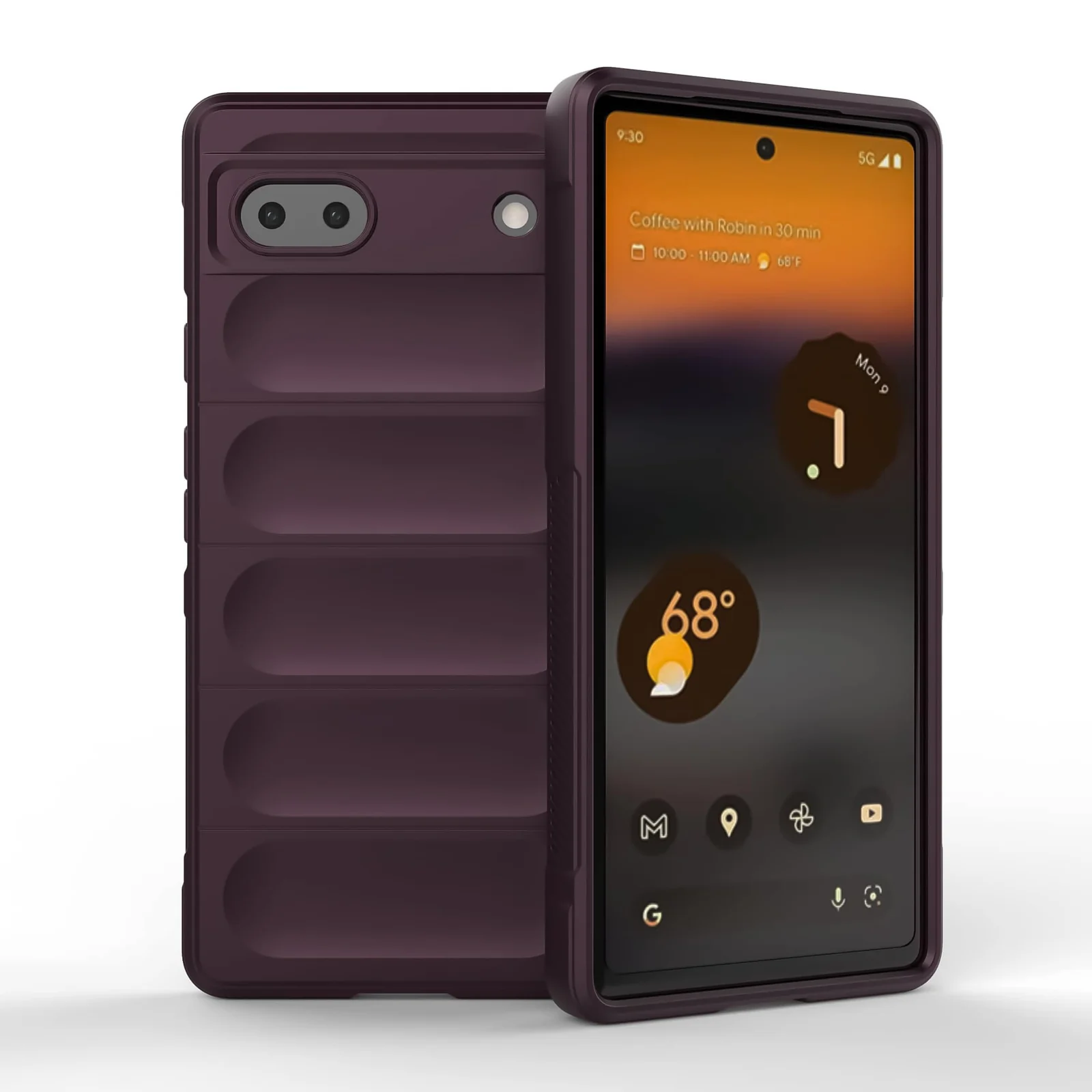 DL3 Mobilak Soft Silicone Protective Case for Google Pixel 6A with Camera Protection and Shockproof Design - Wine Red
