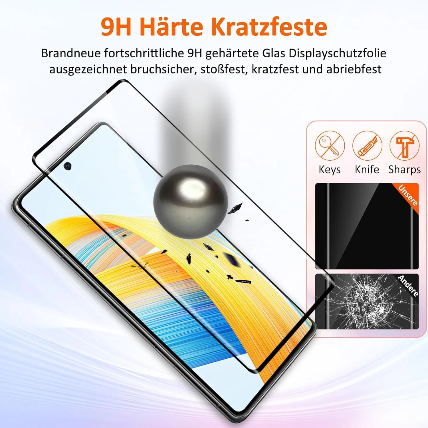 DL3 Mobilak Screen Protector for Google Pixel 7 Pro, Tempered Glass Screen Saver Premium HD Protective, Scratch Resistant, NO-Bubble, 9H Hardness, Full Coverage Film - Clear