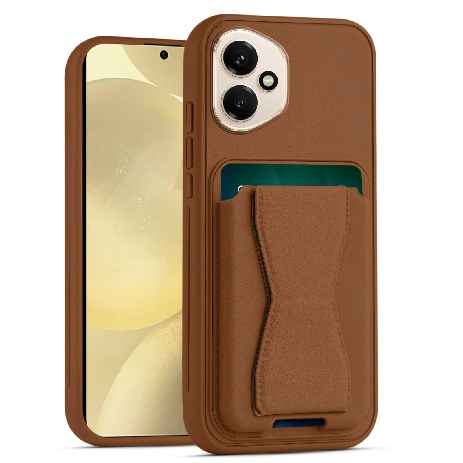 DL3 Mobilak Leather Wallet Case for Honor 400 5G, Camera protection, Shock-absorbing protection, Built-in kickstand - Brown